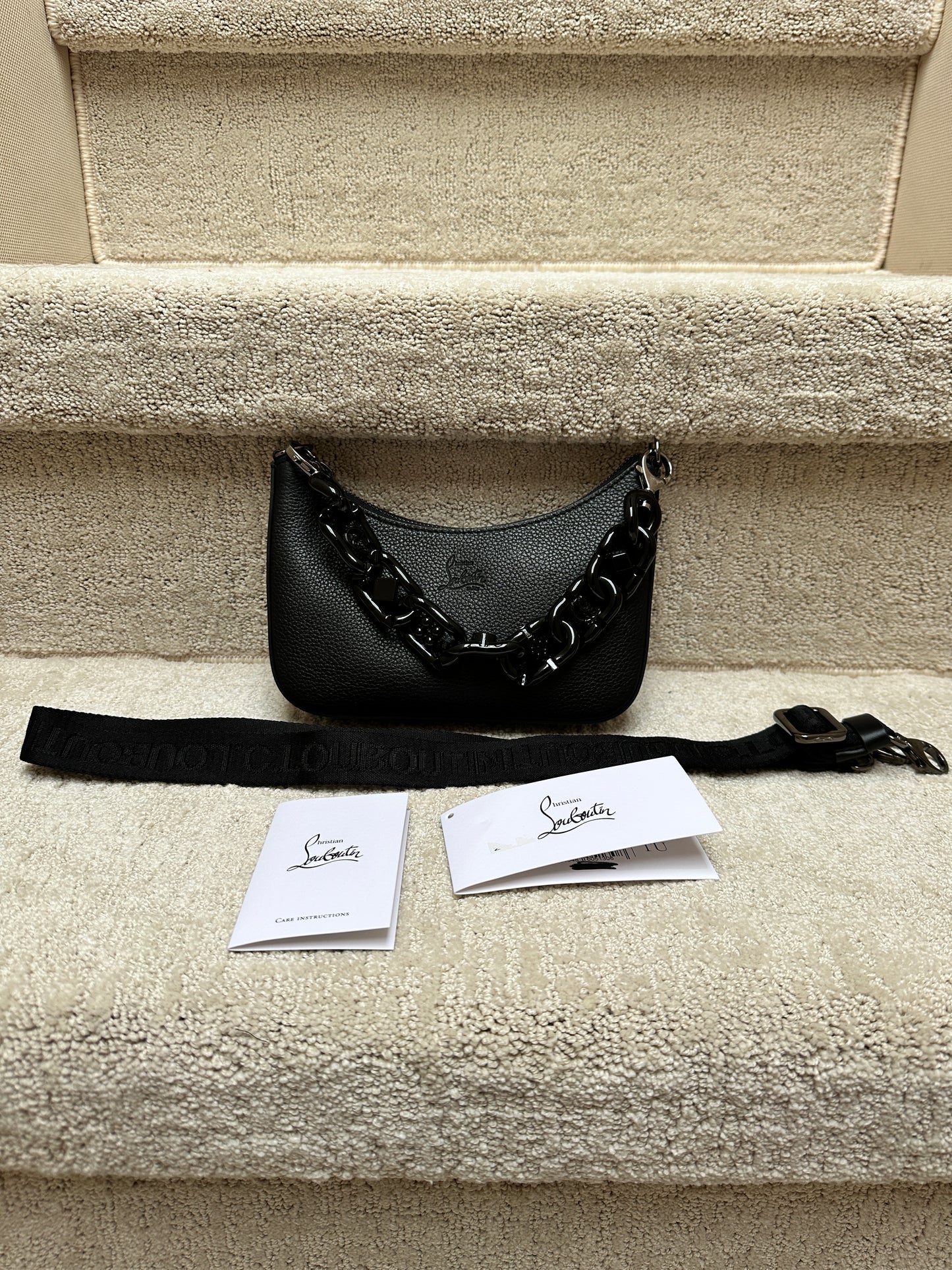 Christian Louboutin Black Shoulder Bag with 2 straps