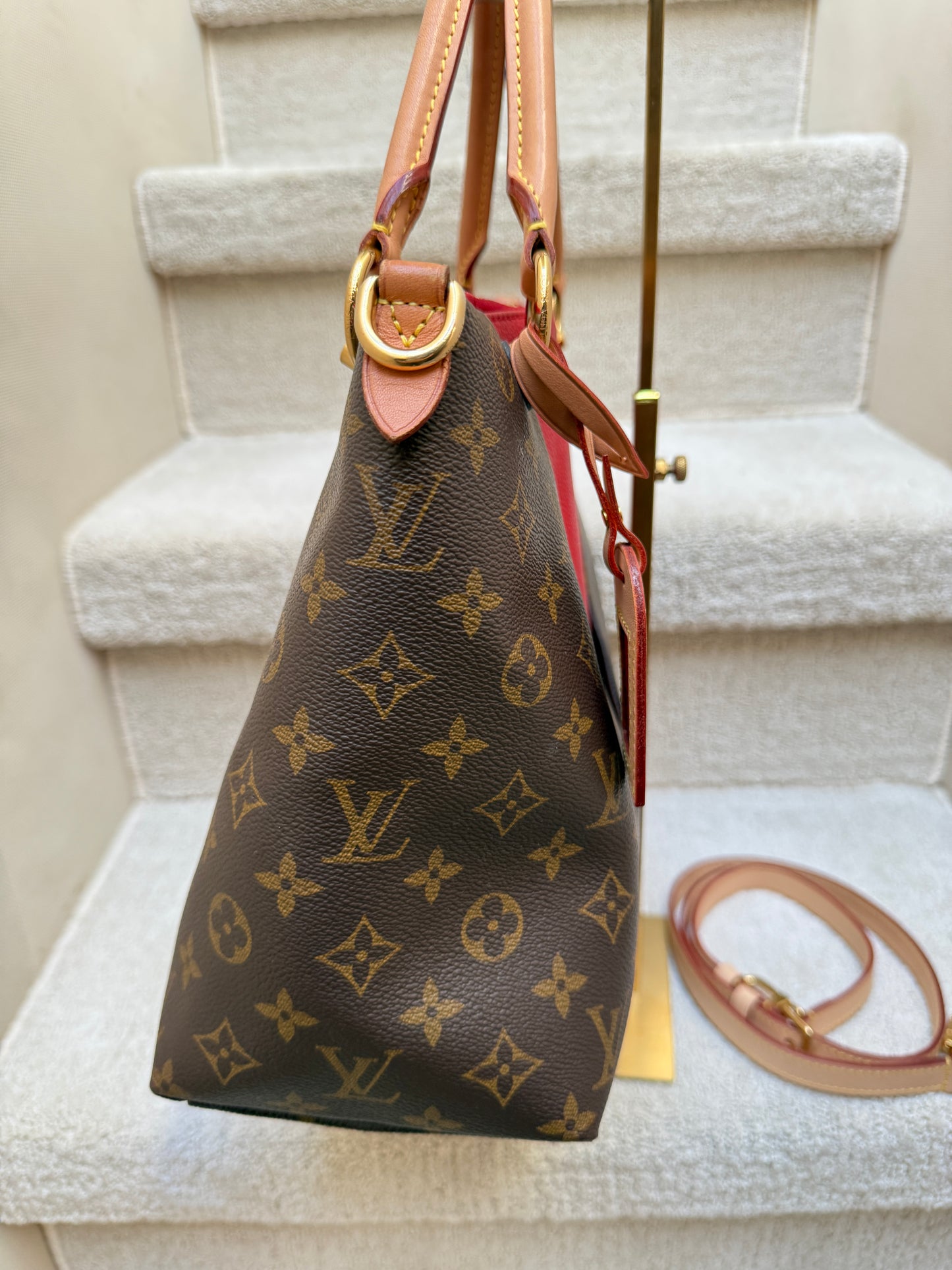 Louis Vuitton Monogram V Tote MM Cherry Red