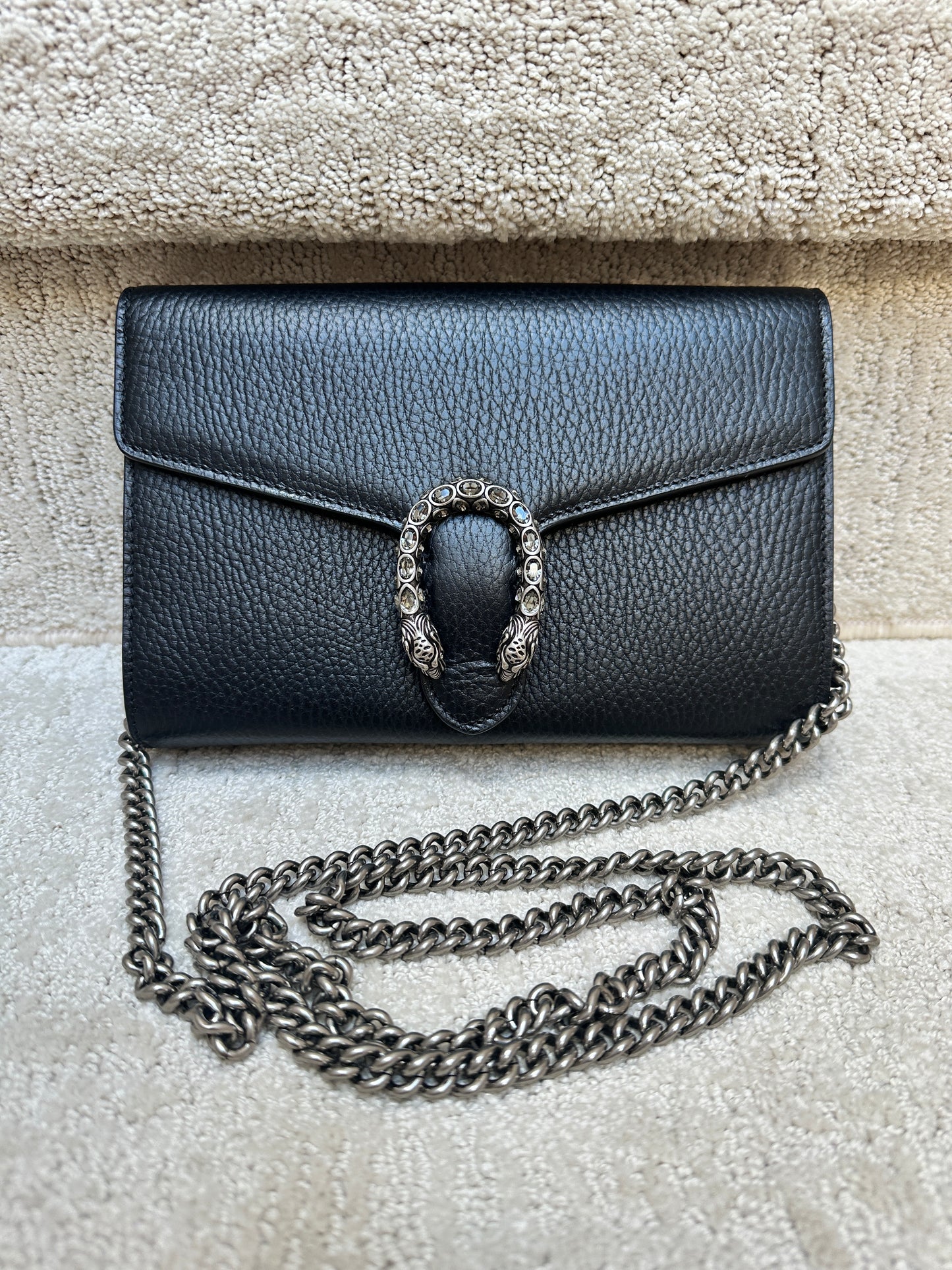 Gucci Dionysus Wallet on Chain in Black