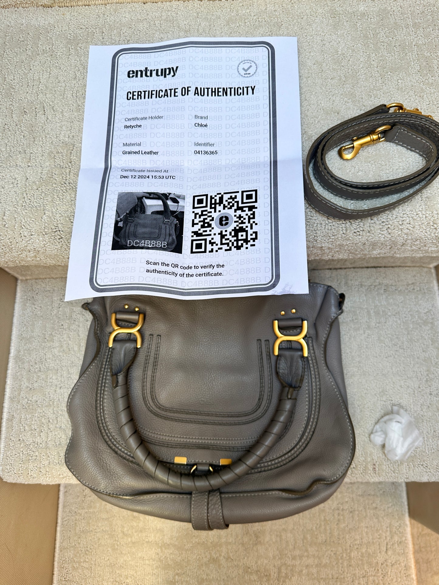 Chloe Marcie Satchel in Grey Medium