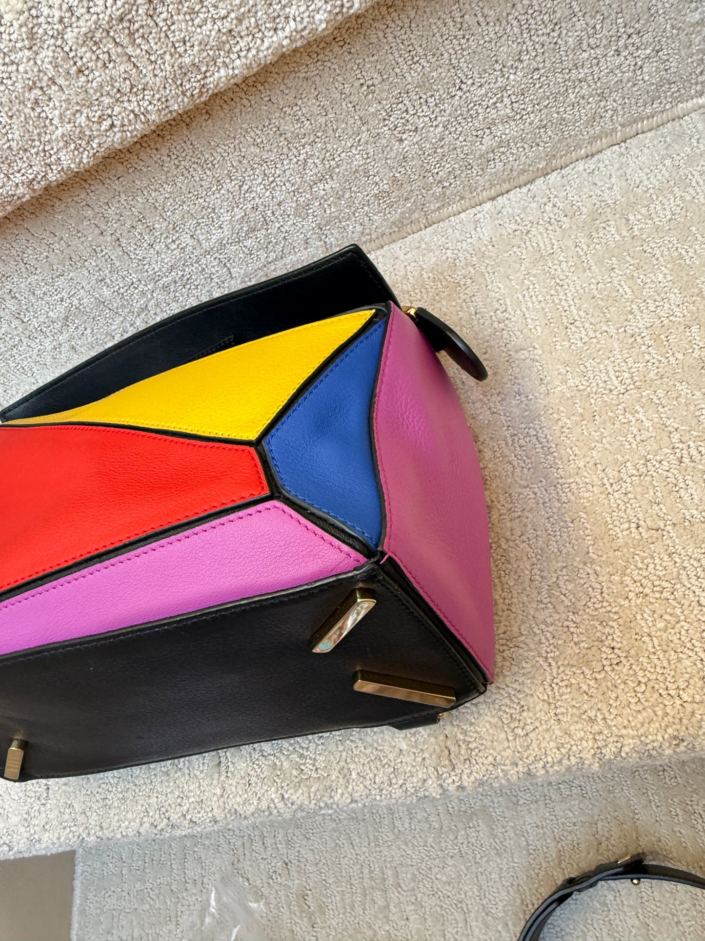 Loewe Calfskin Small Puzzle Bag in Multi Color
