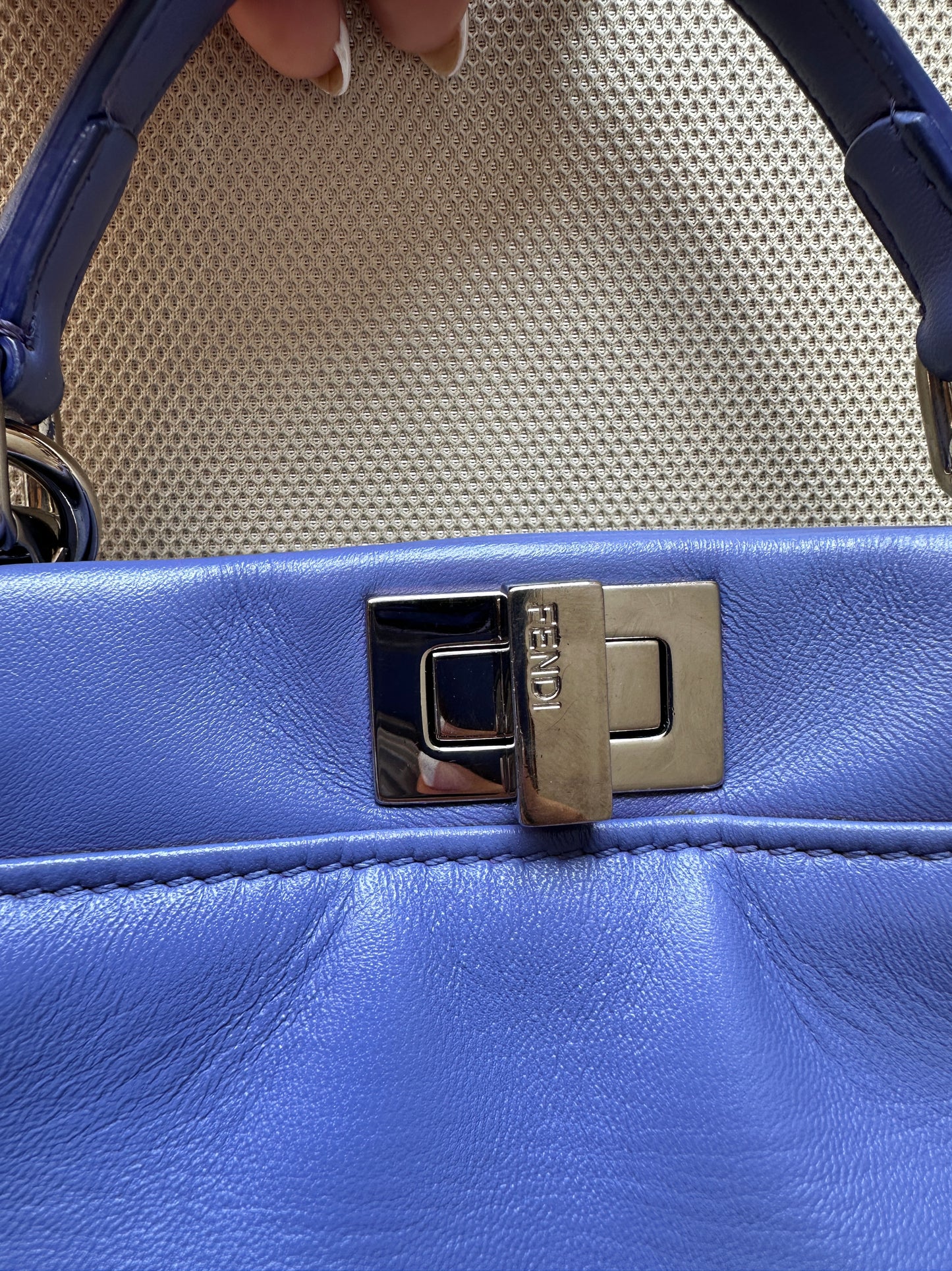 Fendi Mini Peekaboo Satchel in purple