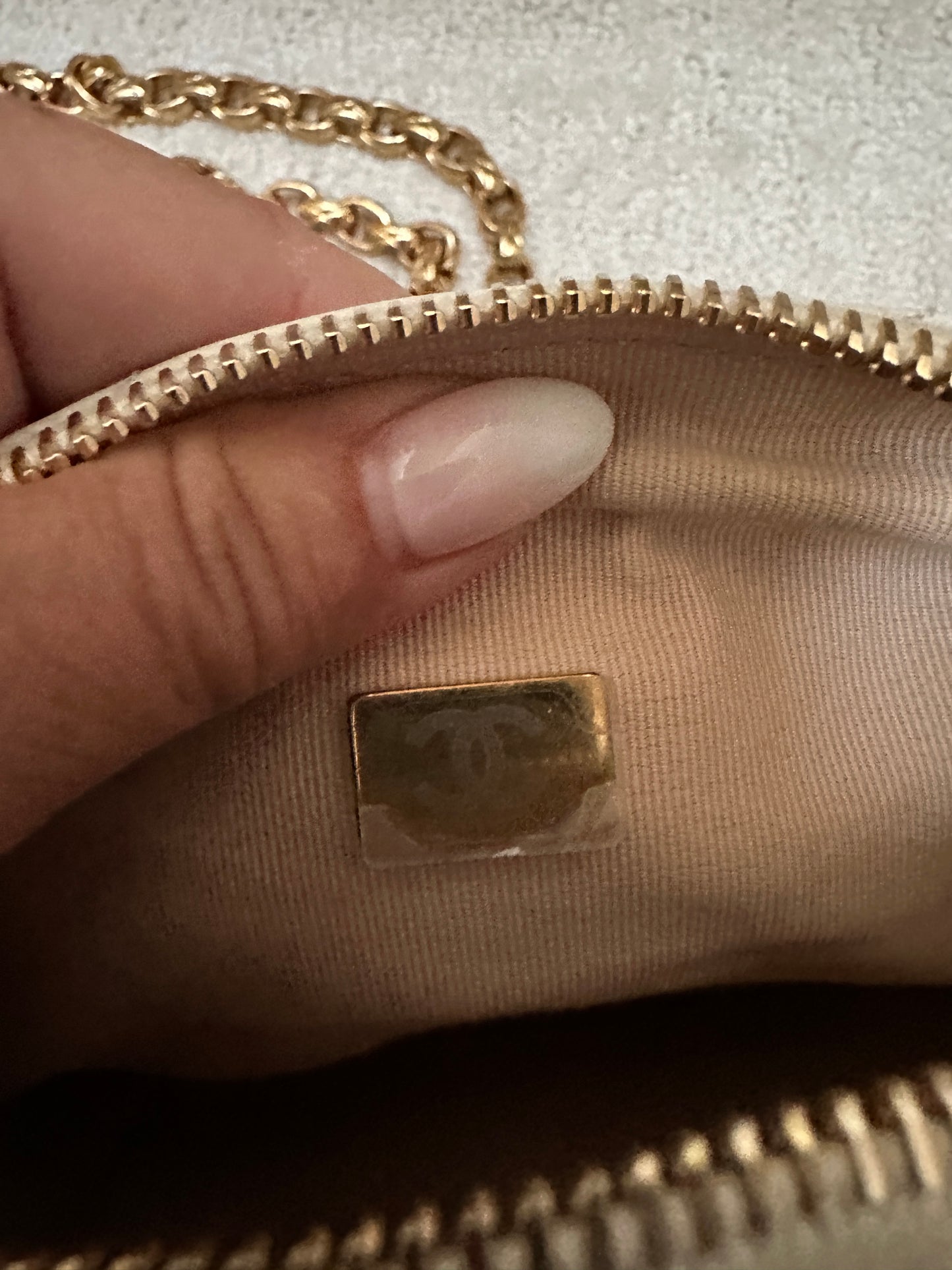 Chanel Quilted white Lambskin Leather Medallion Chain Camera Bag