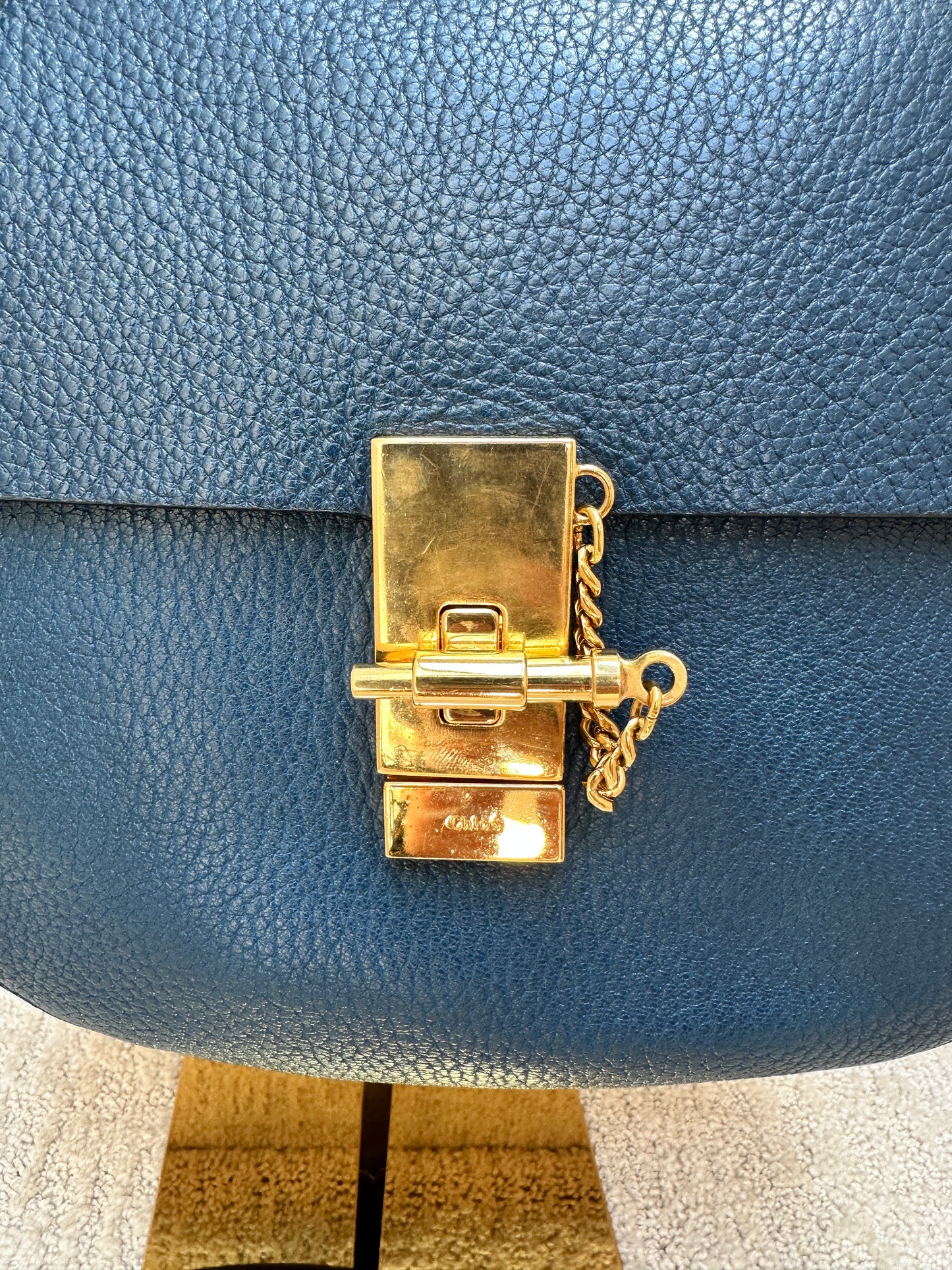 Chloe Drew Bag in Blue & Gold