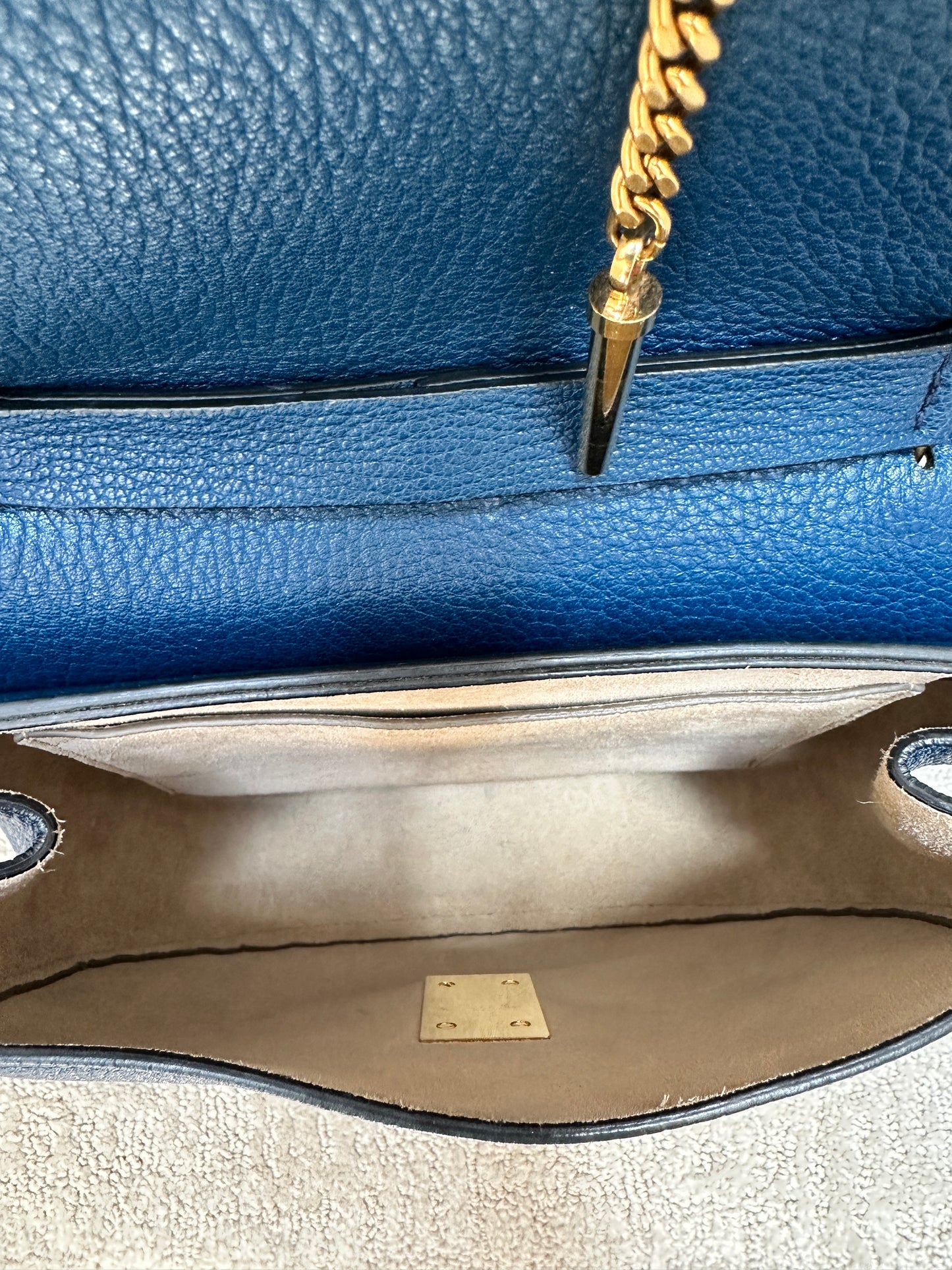 Chloe Drew Bag in Blue & Gold