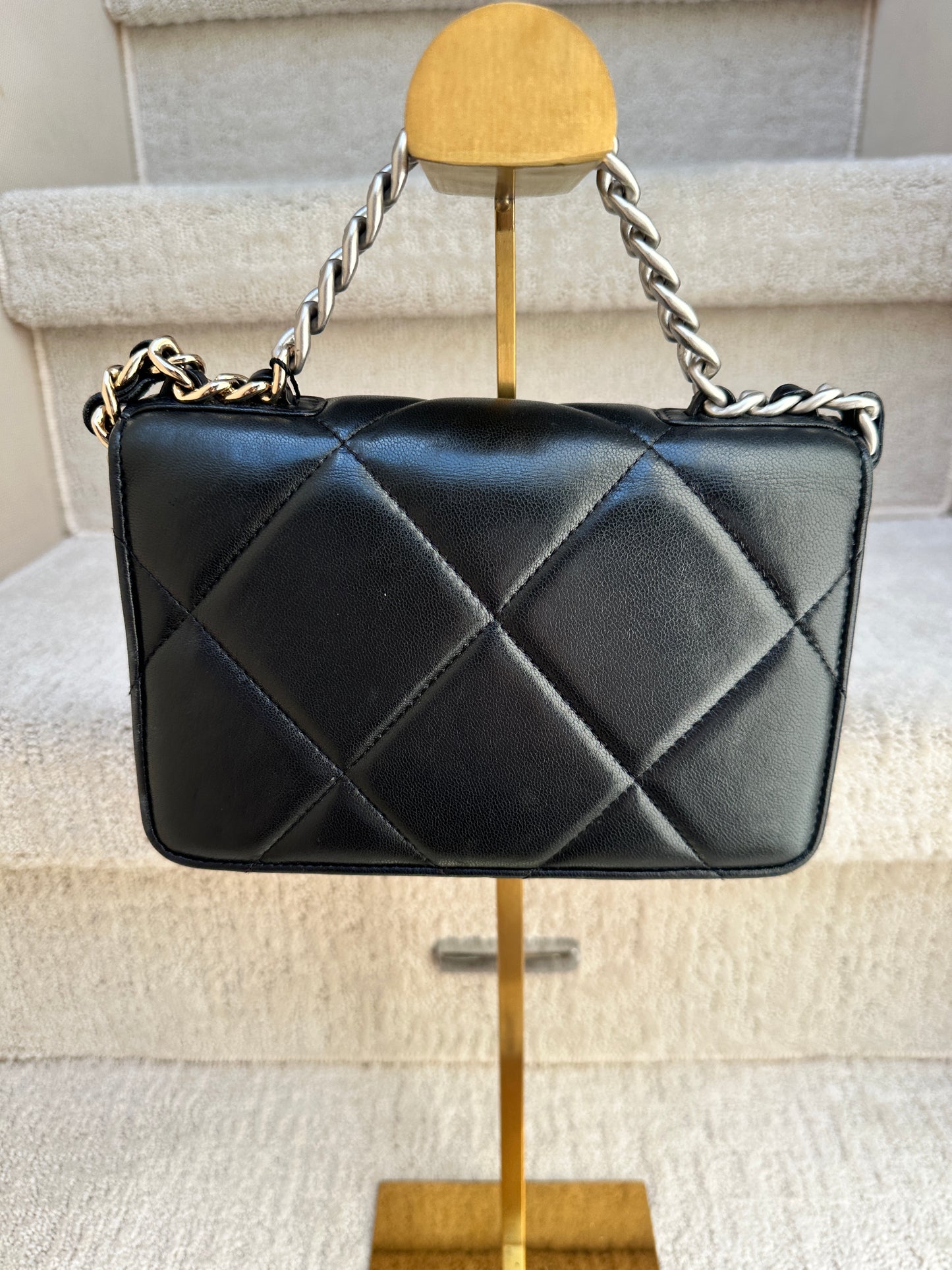 Chanel 19 WOC In Black Microchipped