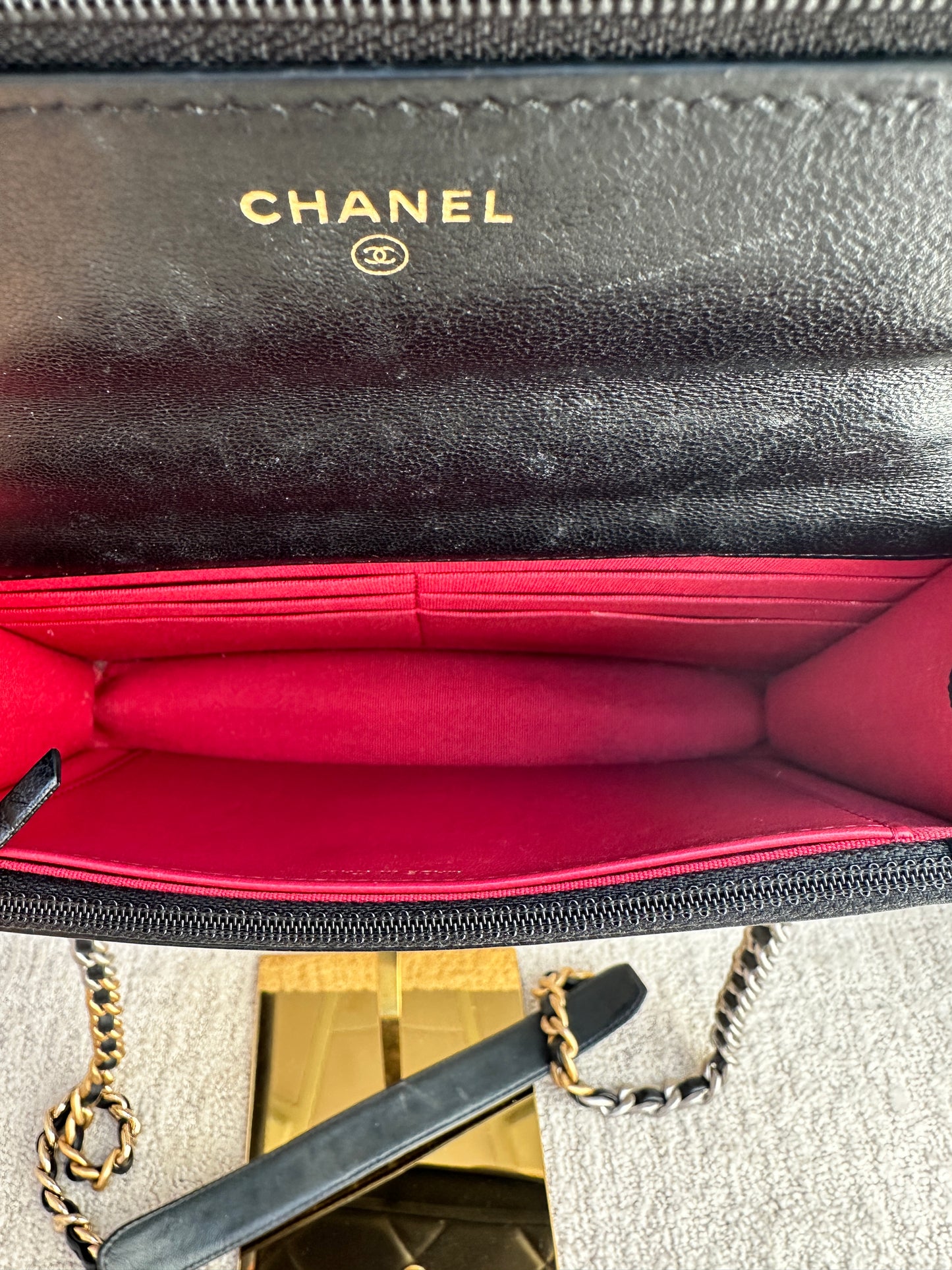 Chanel 19 WOC In Black Microchipped