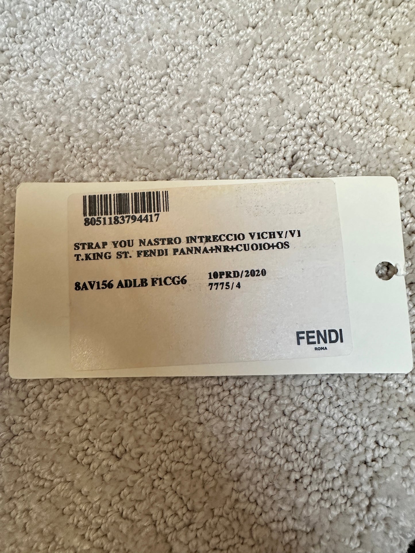 FENDI Vitello King Plexiglass Logo Embossed Mini Fendi Sunshine Shopper Tote Cuoio