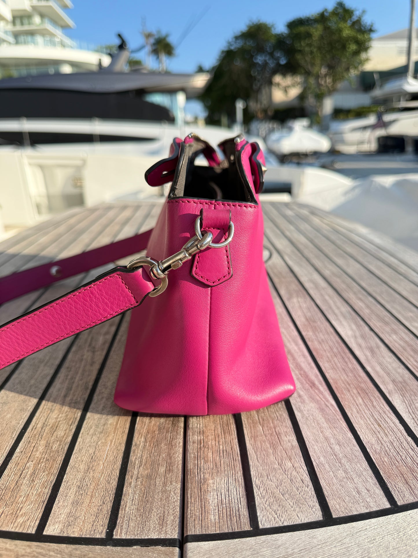 Fendi Vitello Dolce Medium By The Way Bag in Magenta Pre-Owned