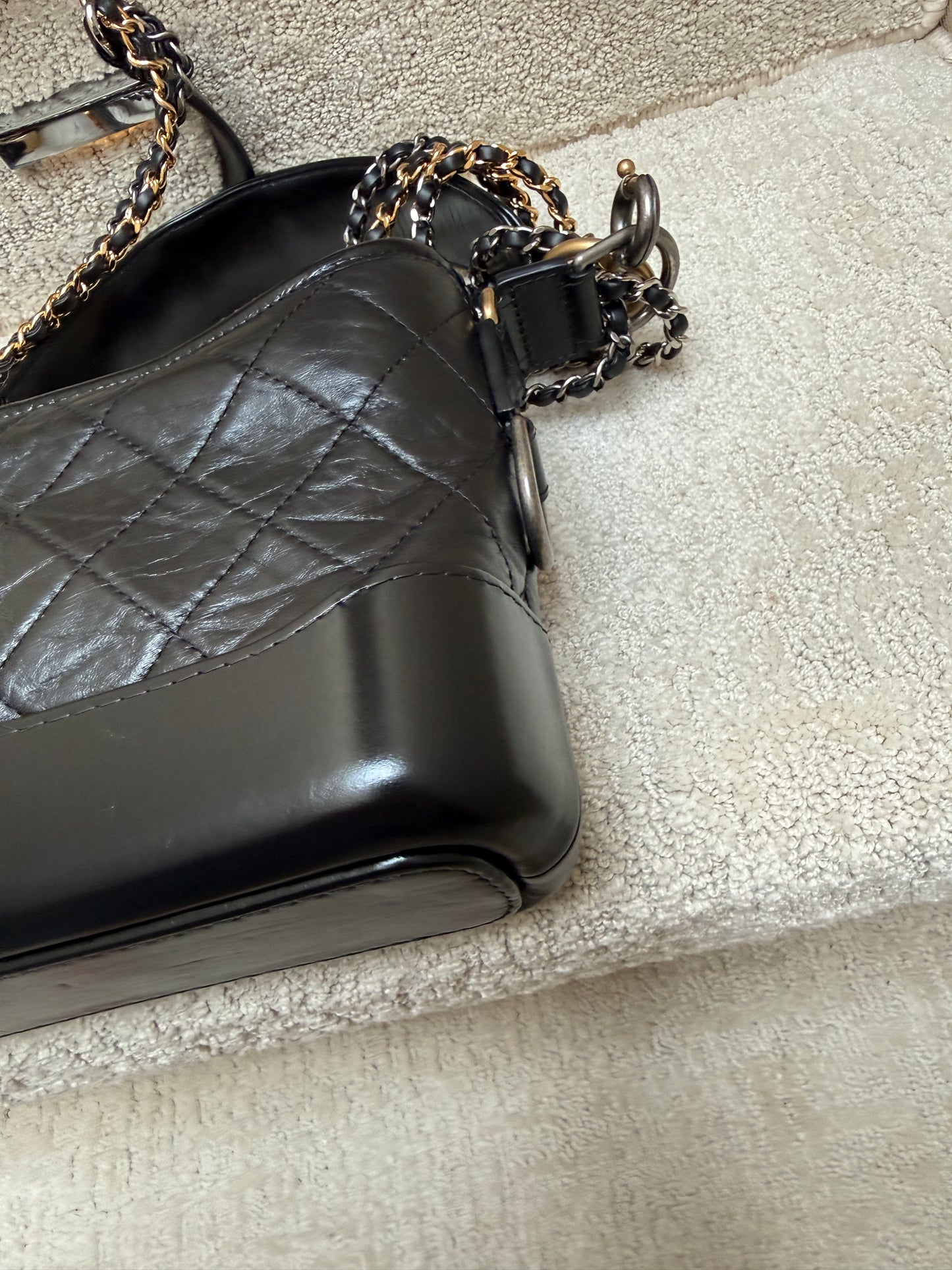 Chanel Gabrille Hobo close-up view of fourth corner