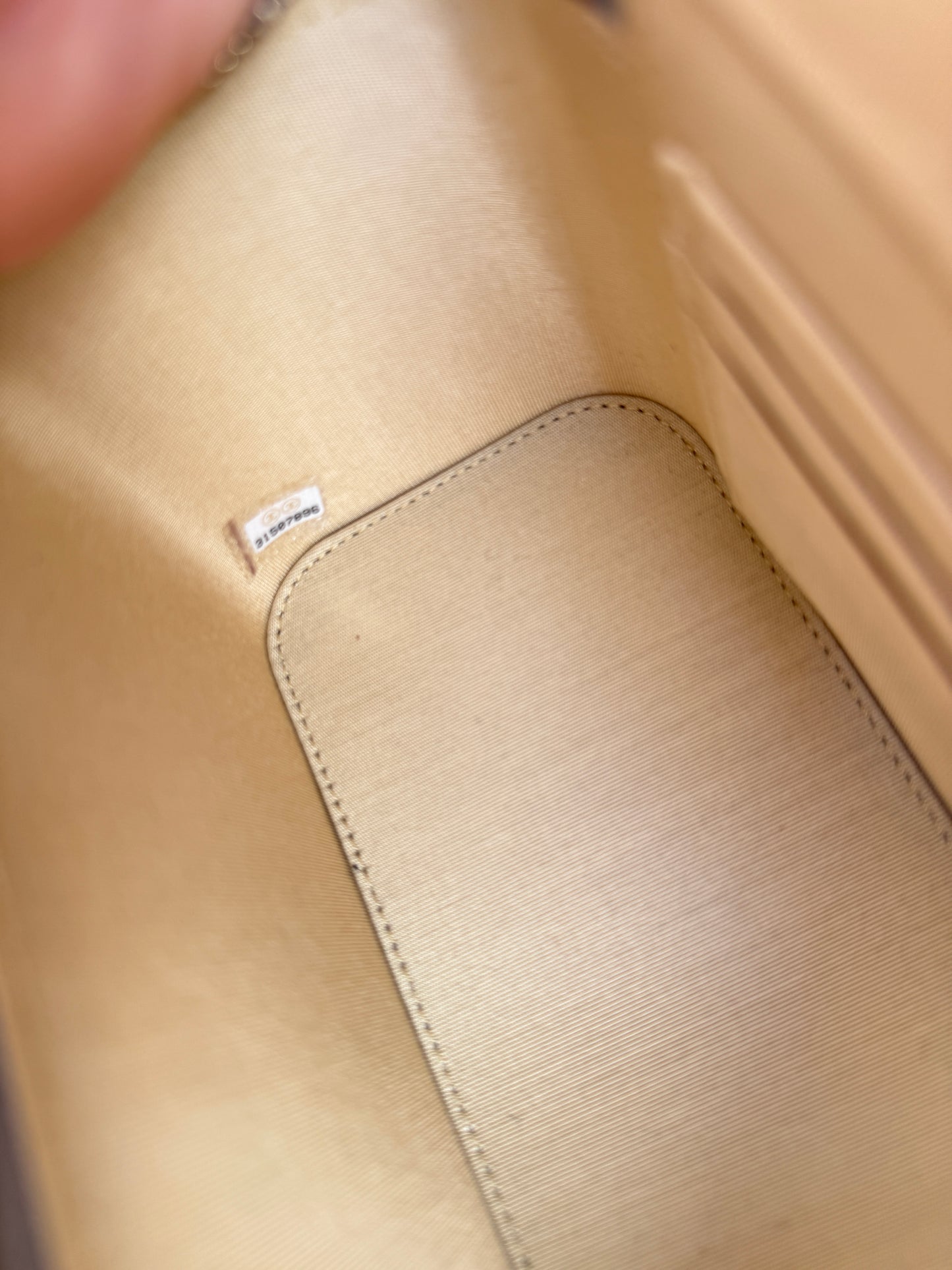 Chanel Lambskin Quilted Small Pearl Crush Vanity Case With Chain Grey