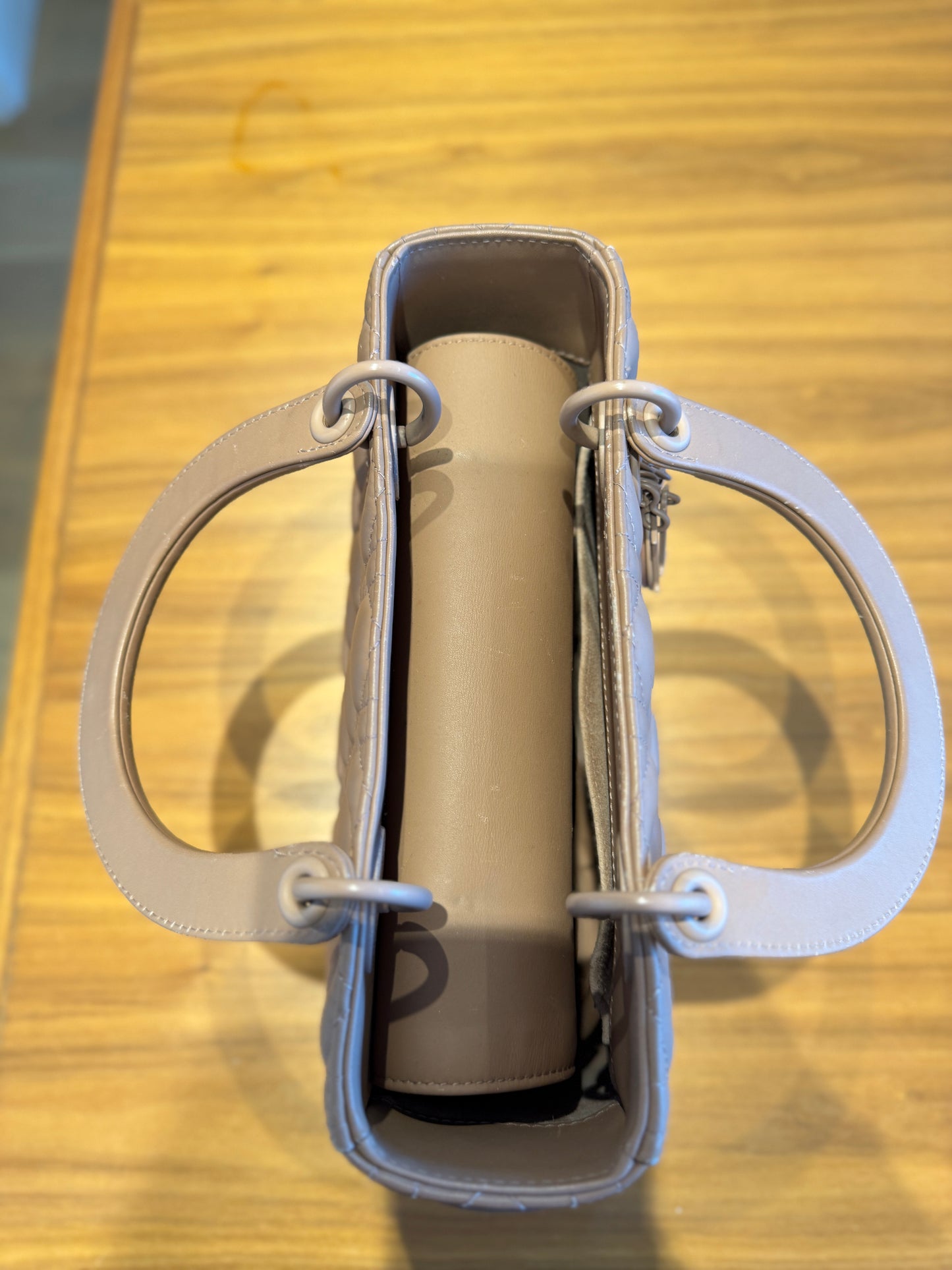 Dior Lady Dior Monochrome in Medium Size Beige Cannage Leather