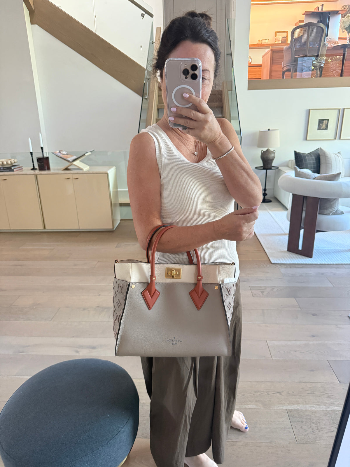 Louis Vuitton Calfskin Monogram Tufting On My Side Galet Pre-Owned