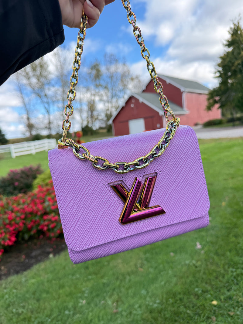 Louis Vuitton Twist PM in Wisteria Lilac Epi Leather with Iridescent LV Lock