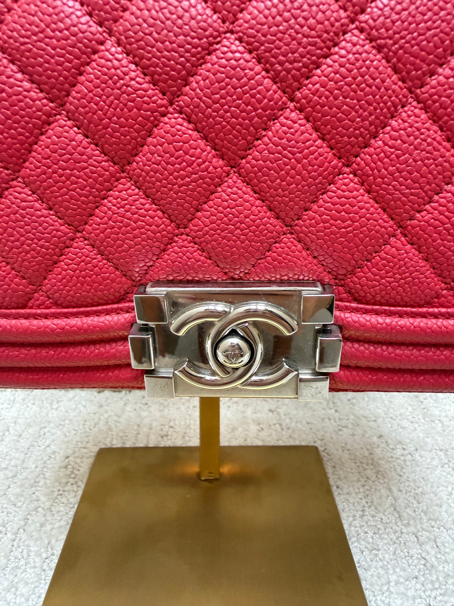 Chanel Boy Bag Small in Pink Caviar Leather Pre-Owned