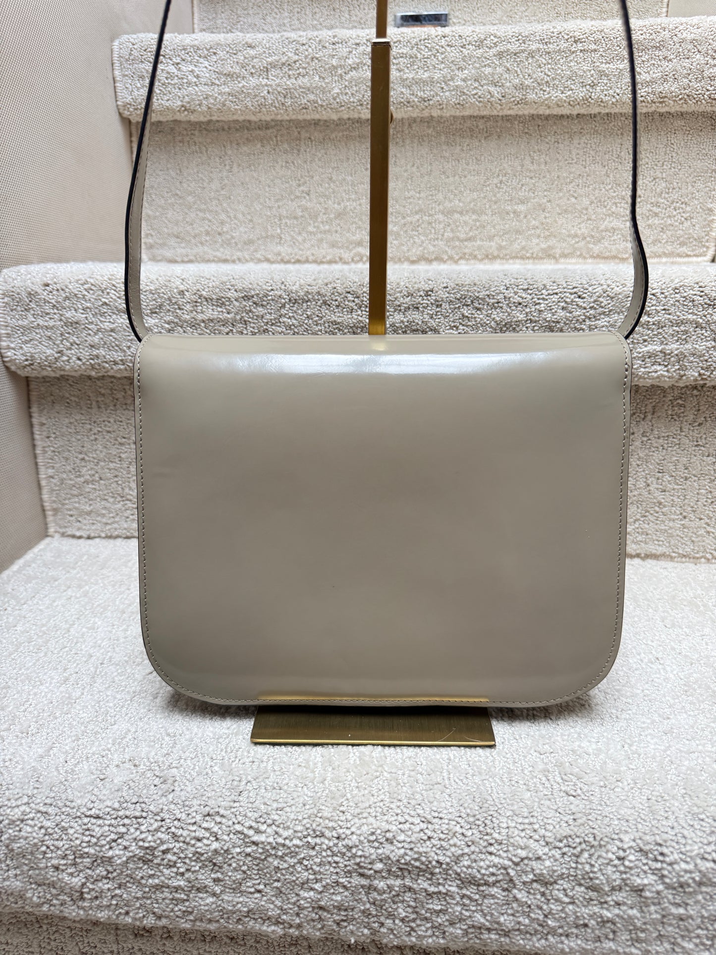 Celine box bag in size medium for sale consignment view of back of bag