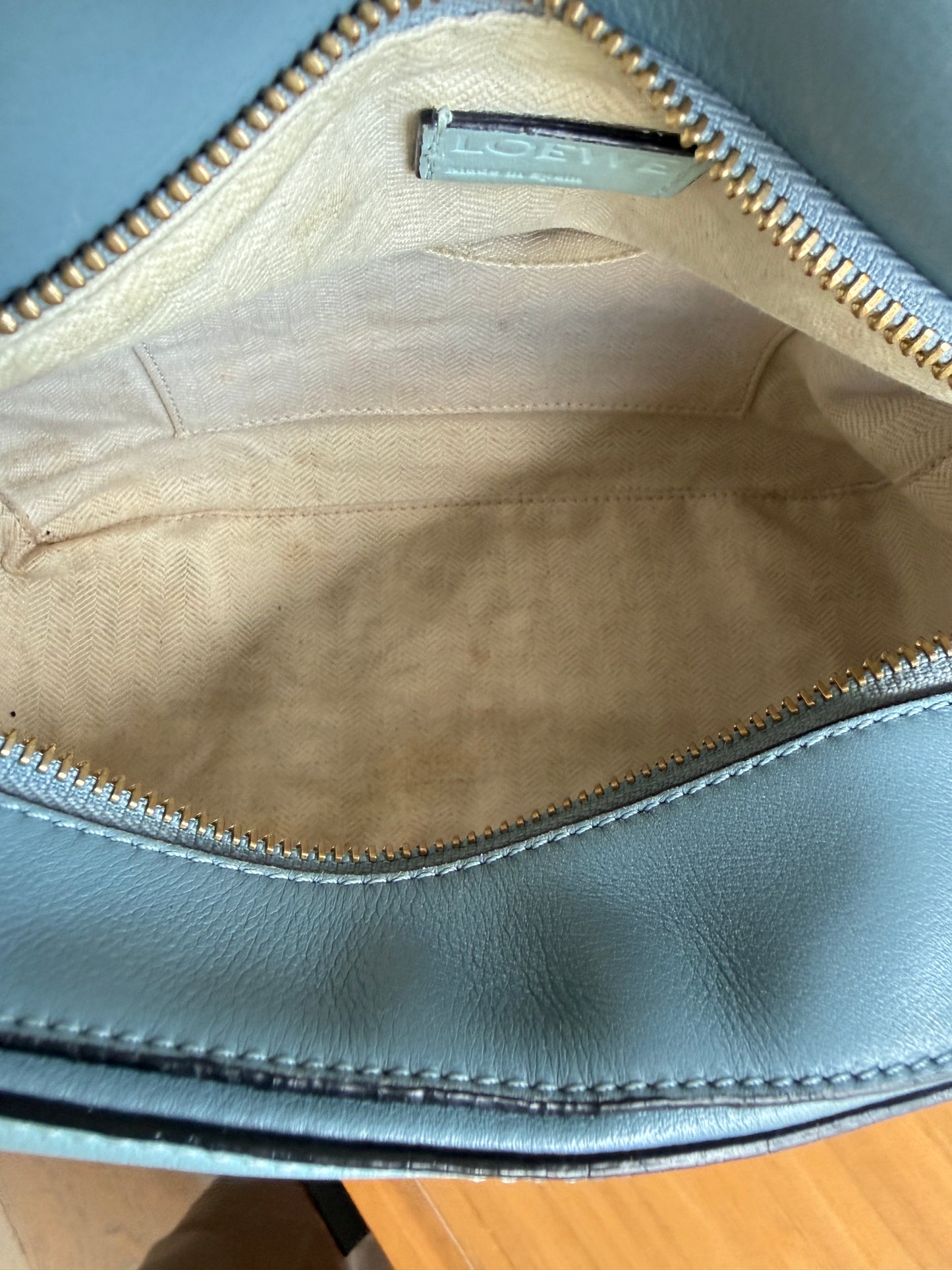 Loewe Grained Calfskin Small Puzzle Bag Multi-Blue Pre-Owned