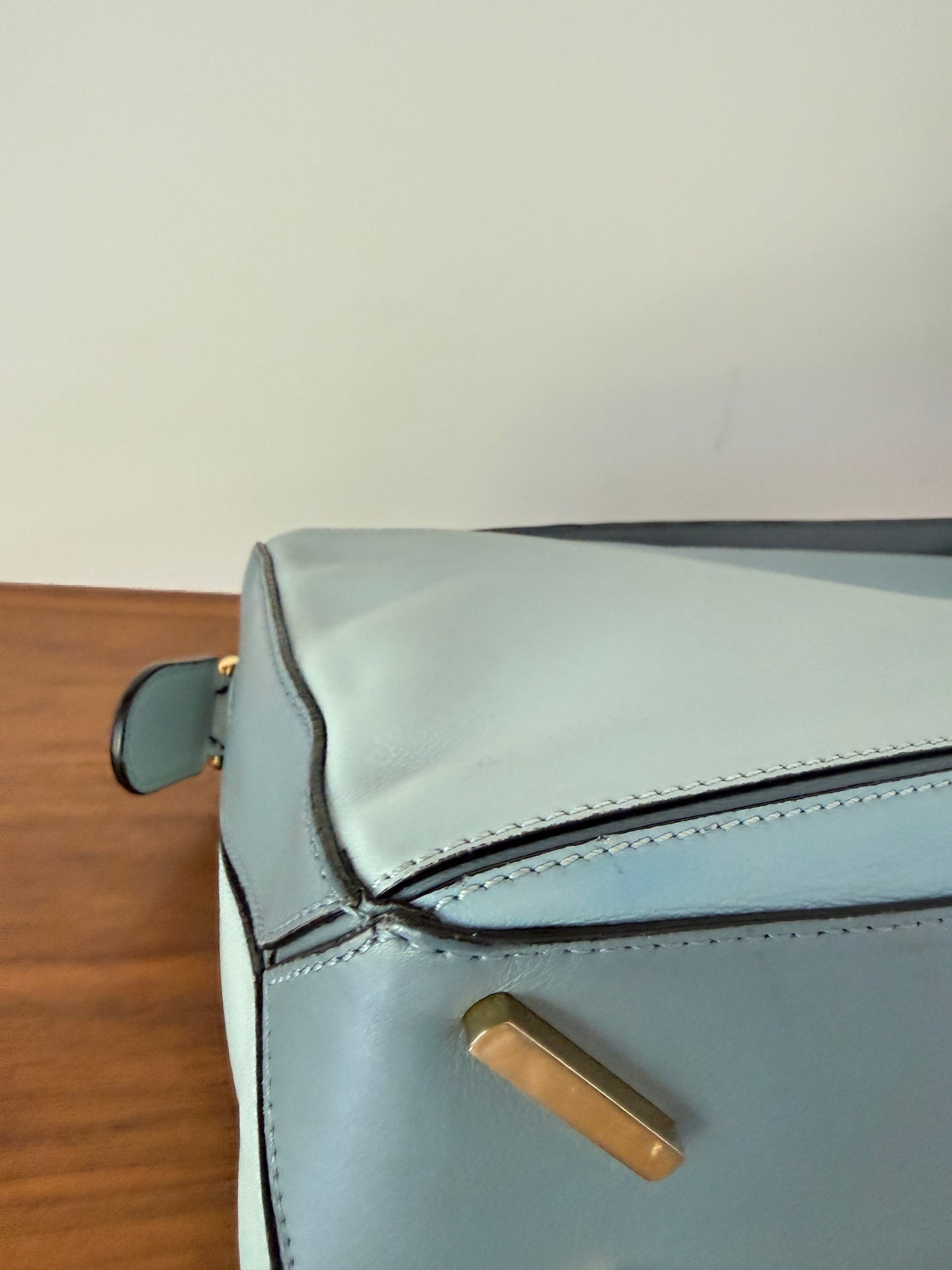 Loewe Grained Calfskin Small Puzzle Bag Multi-Blue Pre-Owned