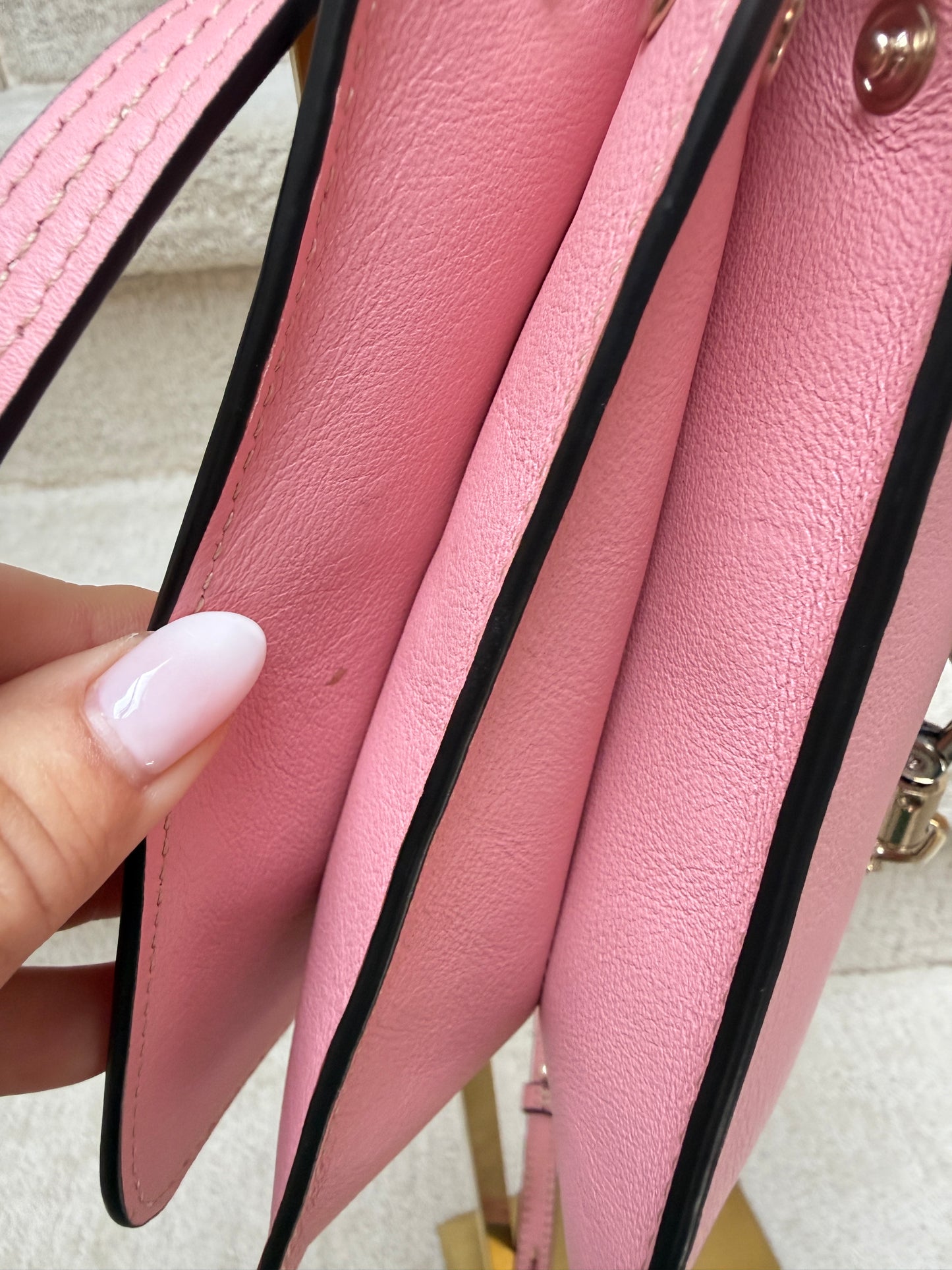 Chloe Suede Calfskin Mini Faye Bracelet Bag Pink Pre-Owned