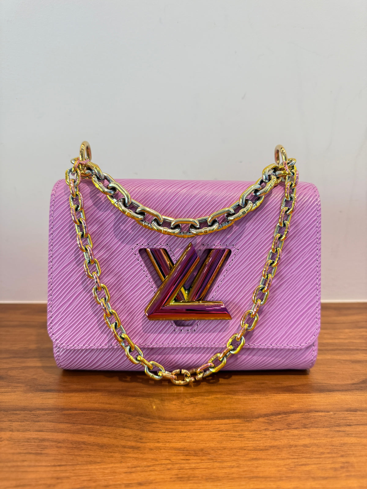 Louis Vuitton Twist PM in Wisteria Lilac Epi Leather with Iridescent LV Lock