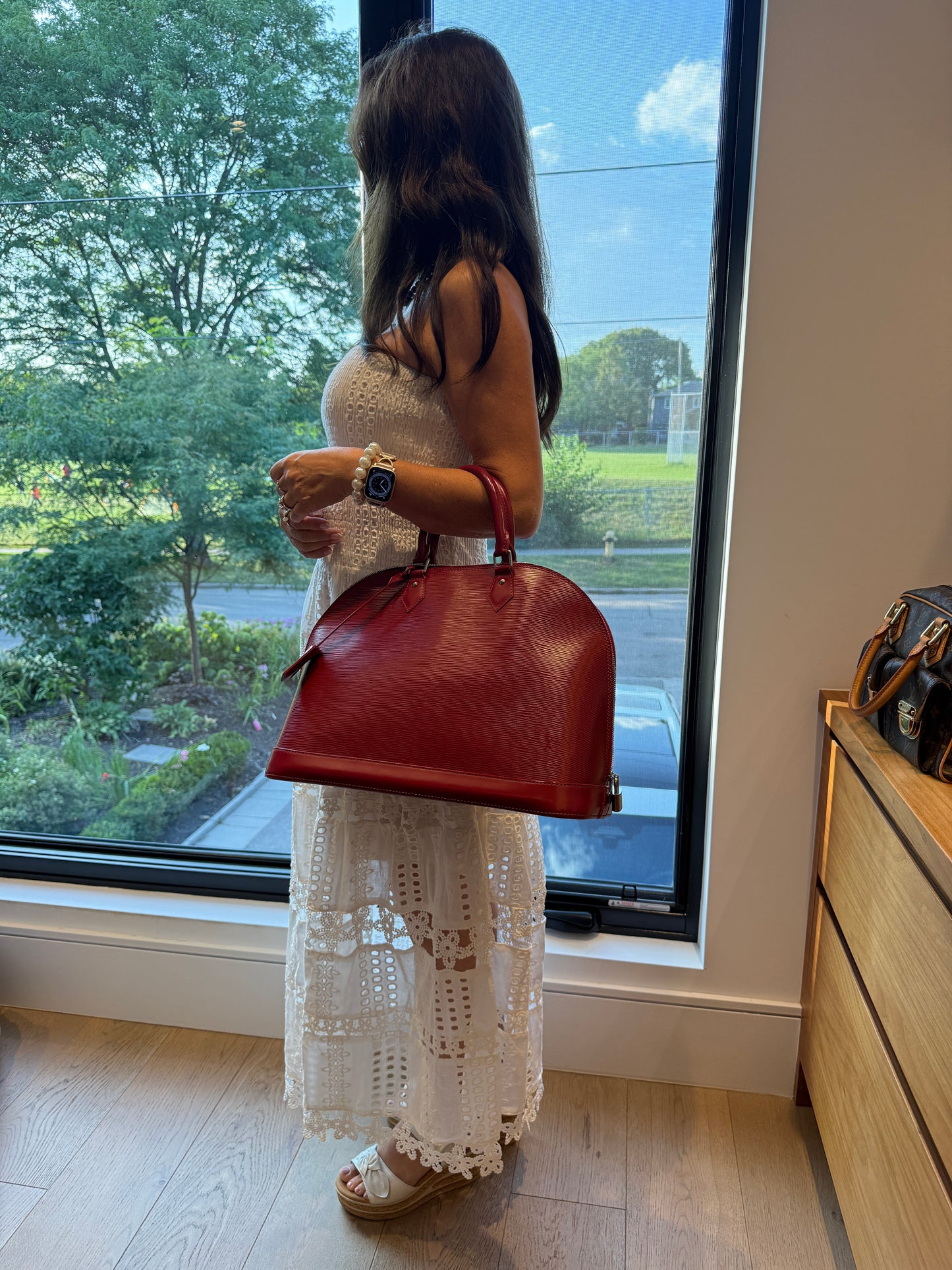 Louis Vuitton Alma GM Red Pre-Owned