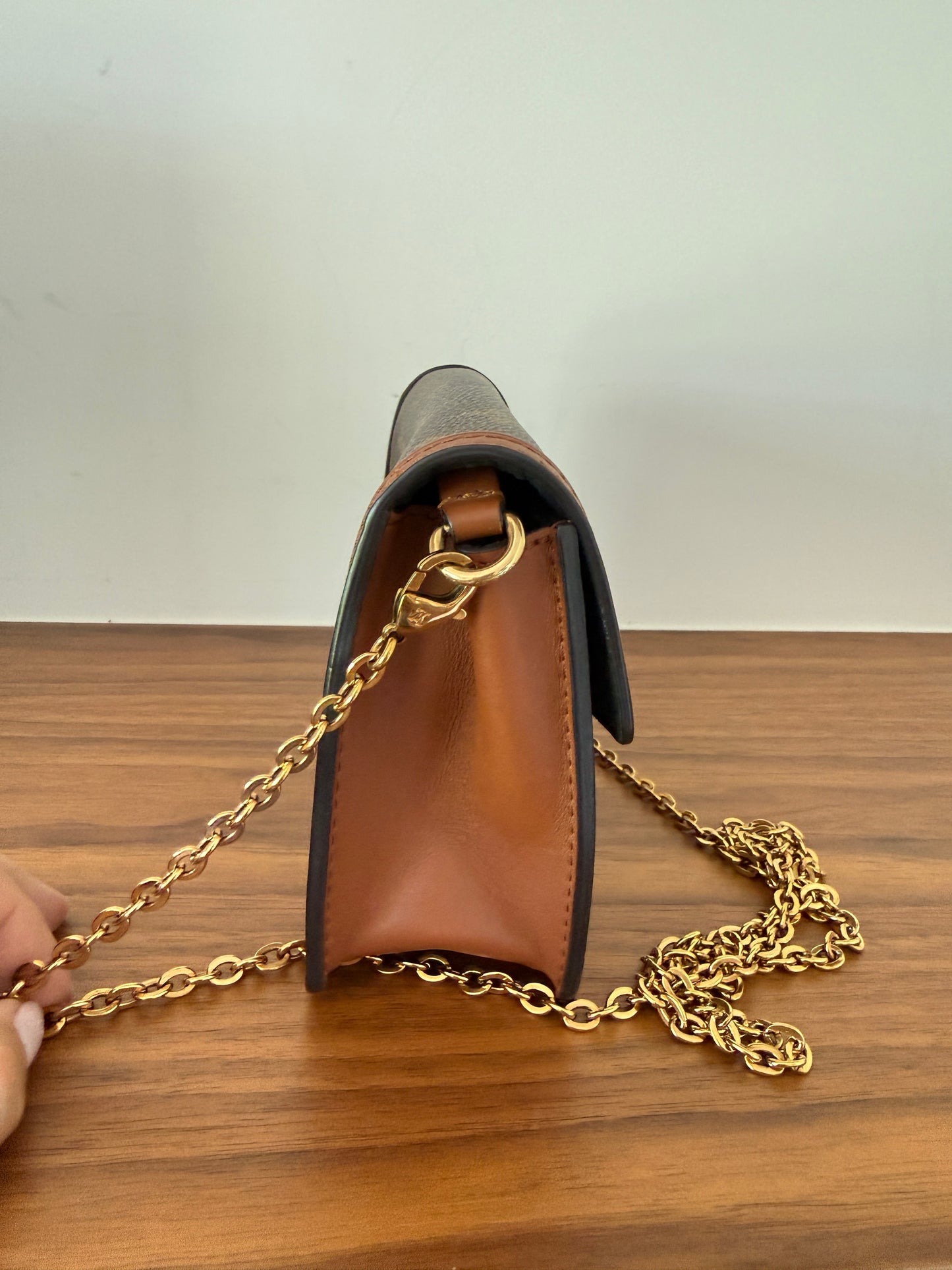 Louis Vuitton Dauphine Reverse Monogram Chain Wallet Pre-Owned