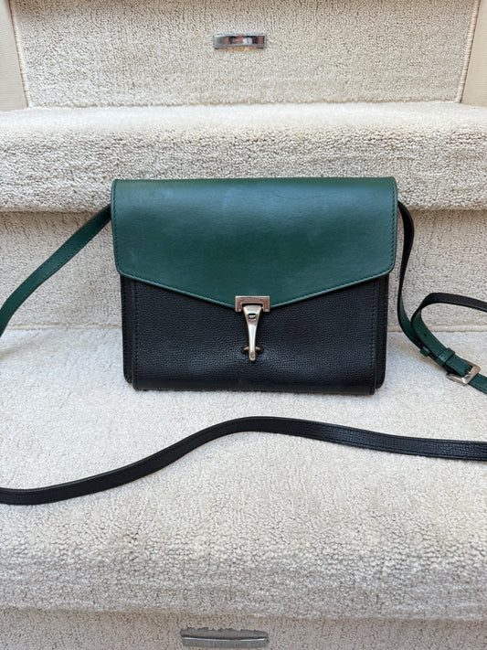 Burberry Derby Calfskin Baby Macken Crossbody Bag Black & Green