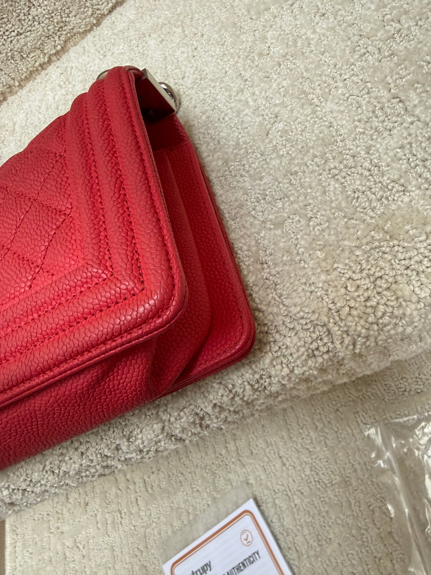 Chanel Boy Bag Small in Pink Caviar Leather Pre-Owned