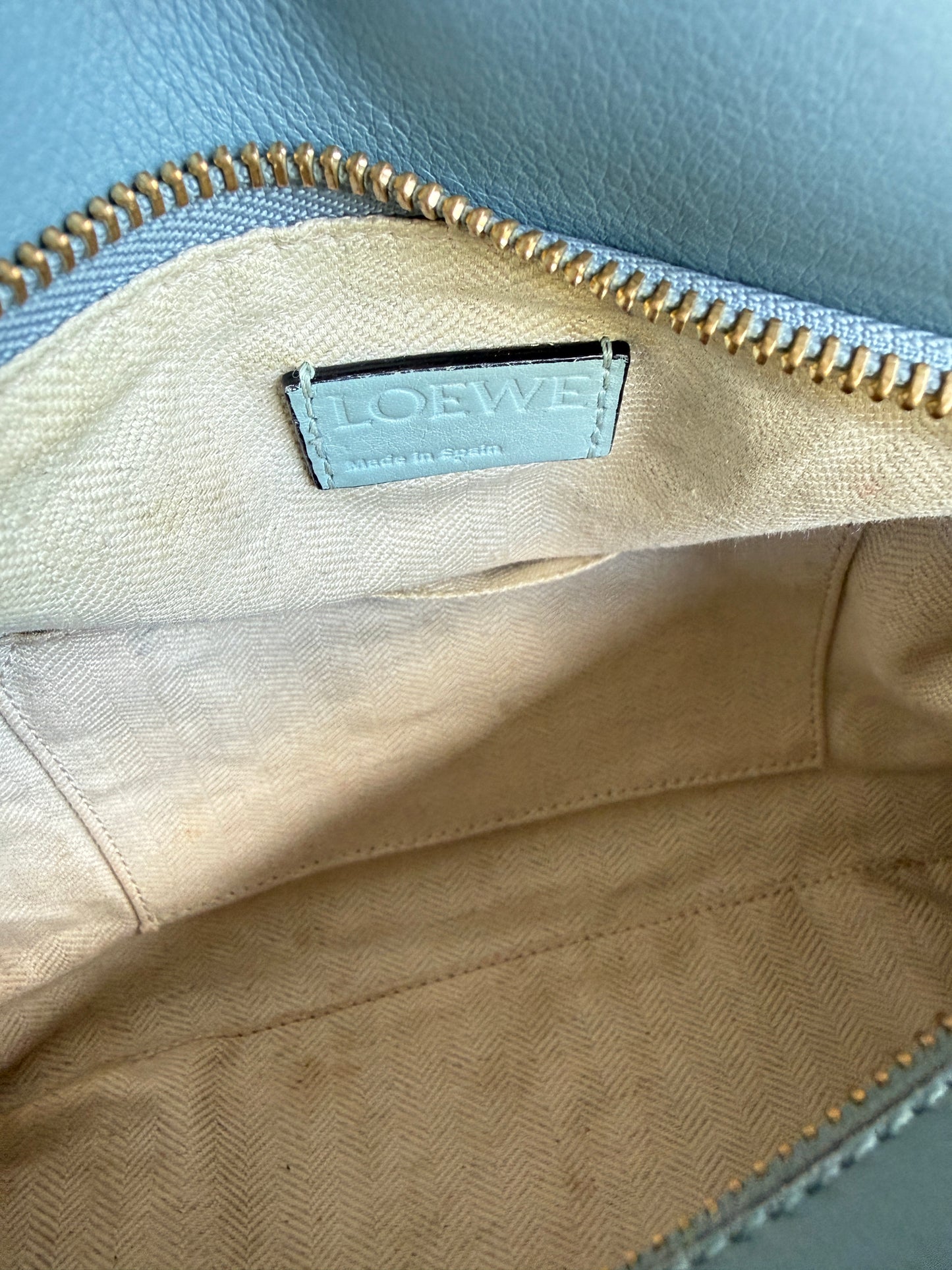Loewe Grained Calfskin Small Puzzle Bag Multi-Blue Pre-Owned