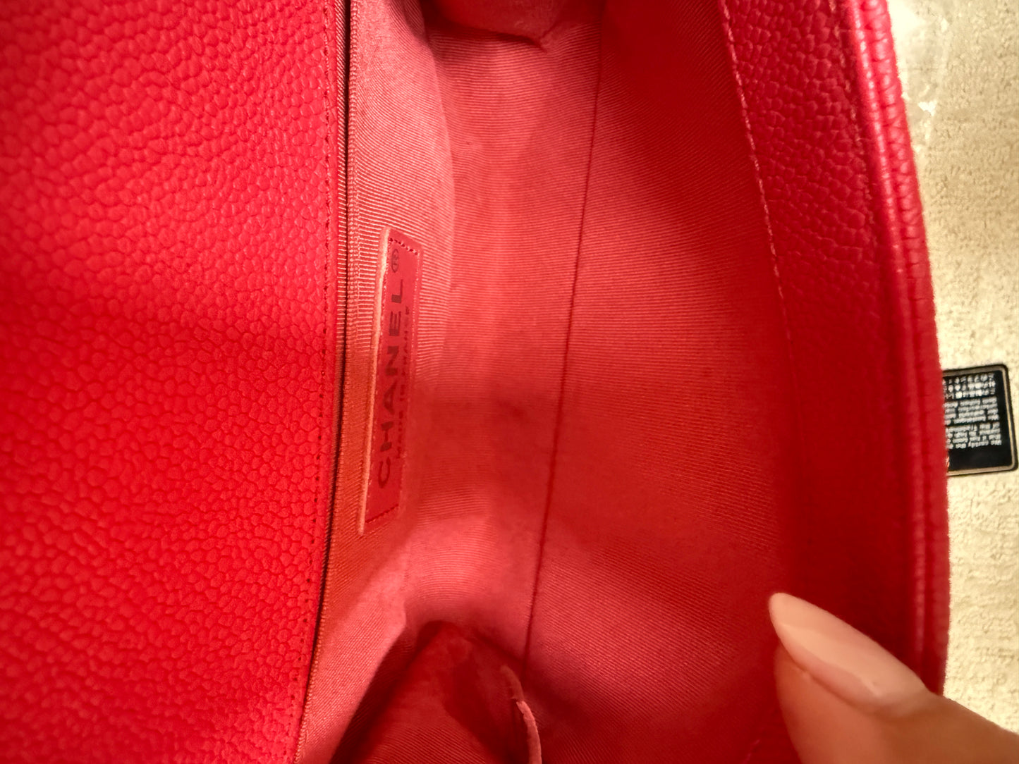 Chanel Boy Bag Small in Pink Caviar Leather Pre-Owned