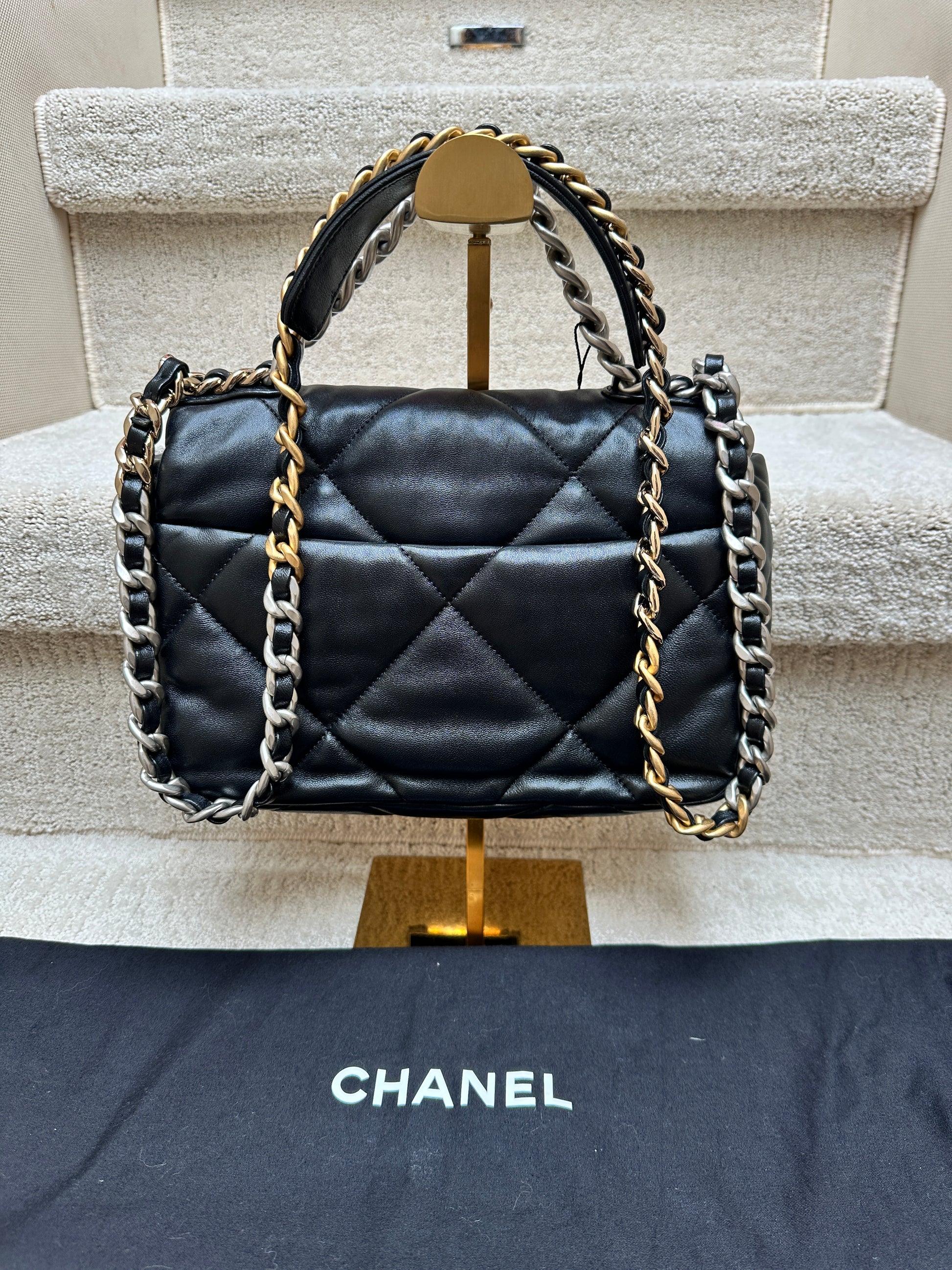 Black-Chanel19-small-preloved-luxury-handbag-used