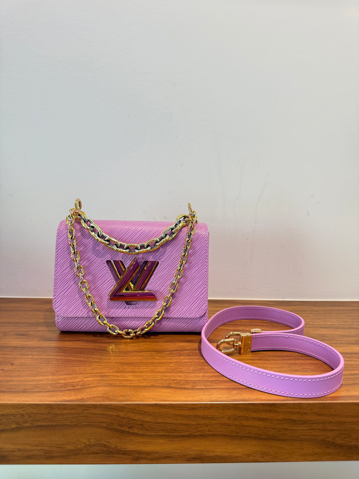 Louis Vuitton Twist PM in Wisteria Lilac Epi Leather with Iridescent LV Lock