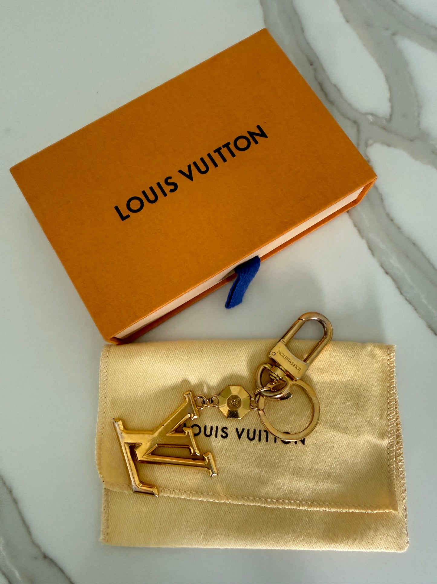 Louis Vuitton Monogram Bag Charm and Key Ring in Gold