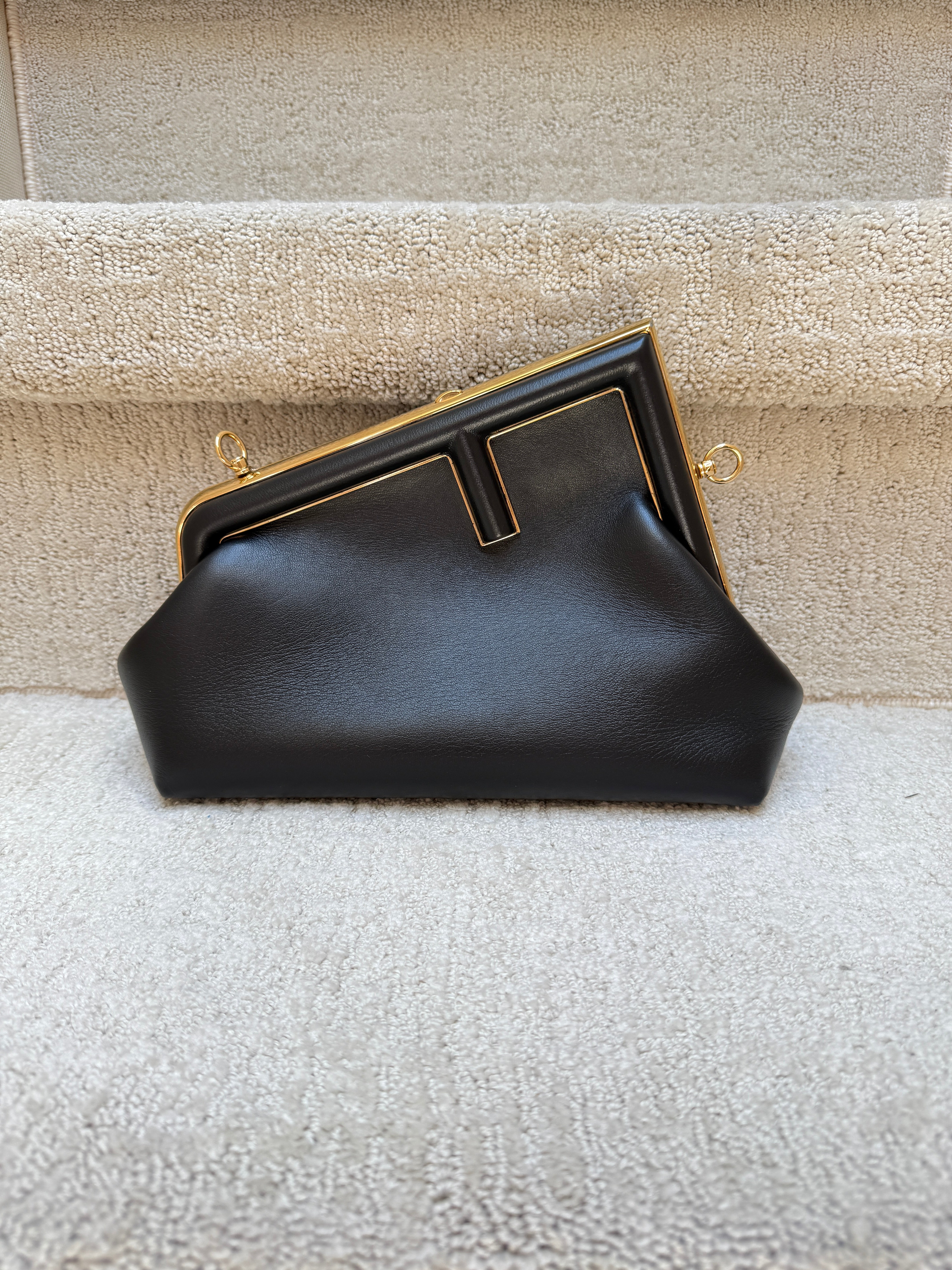 FENDI Shiny Nappa Small Fendi First Black – Purseonal Shopper