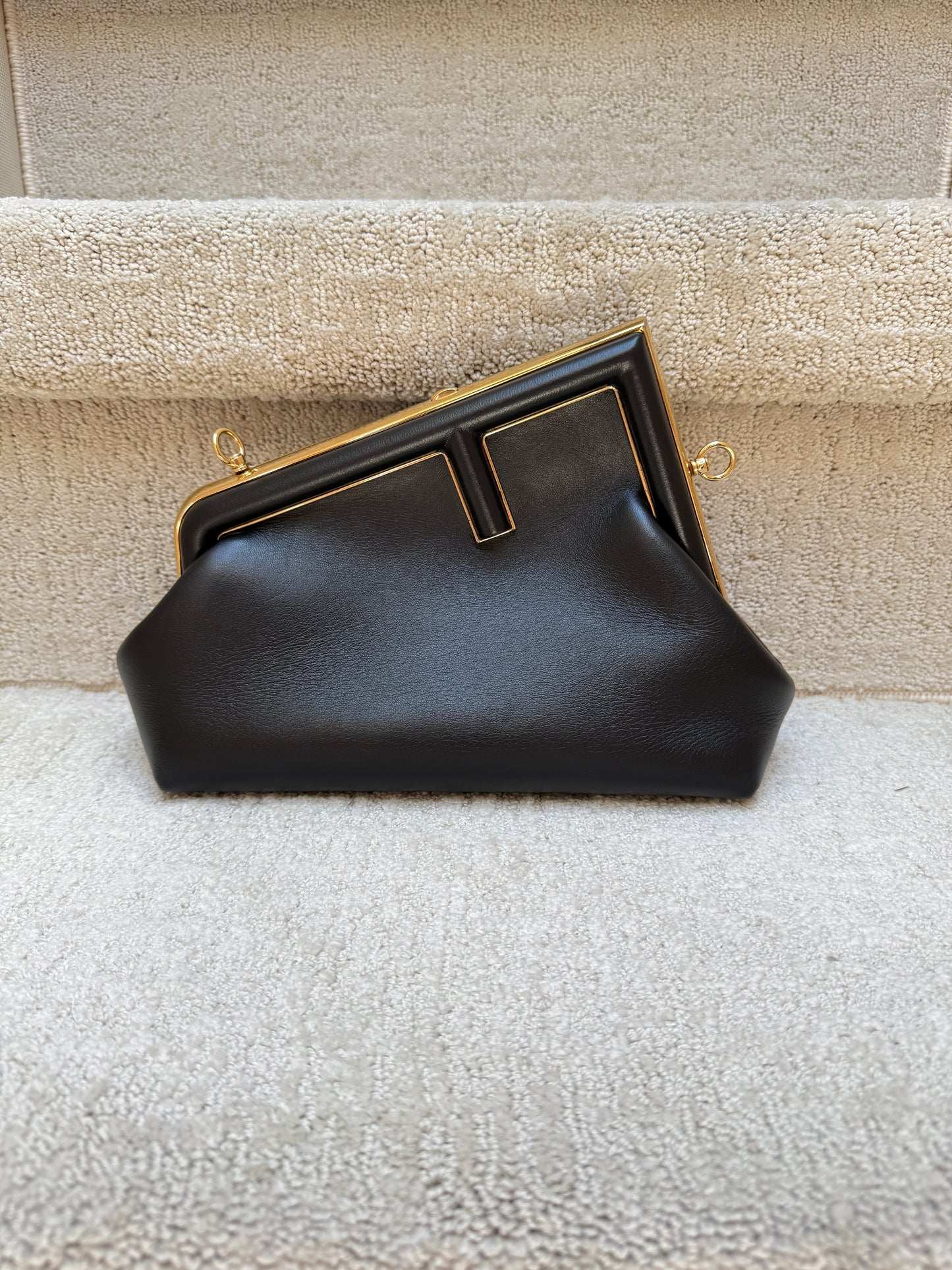 This stunning black leather bag from Fendi is offered for resale from PurseonalShopper. 