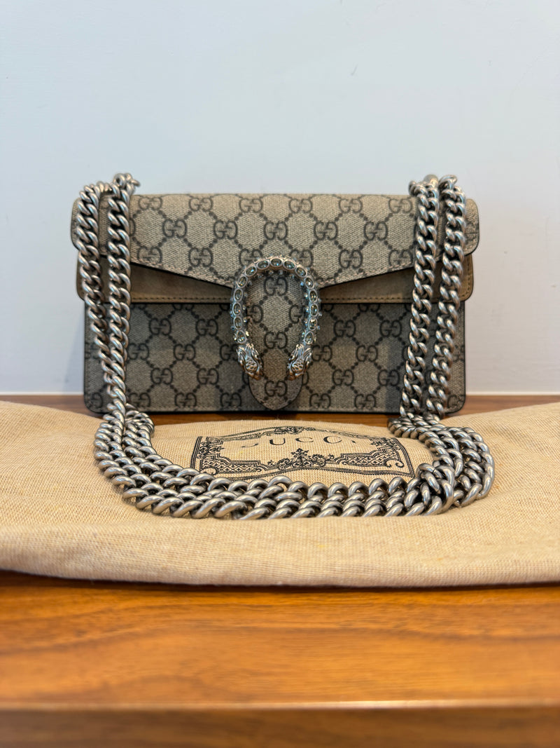 Gucci Dionysus Shoulder Bag with Crystals beige monogram authentic pre-owned from purseonalshopper