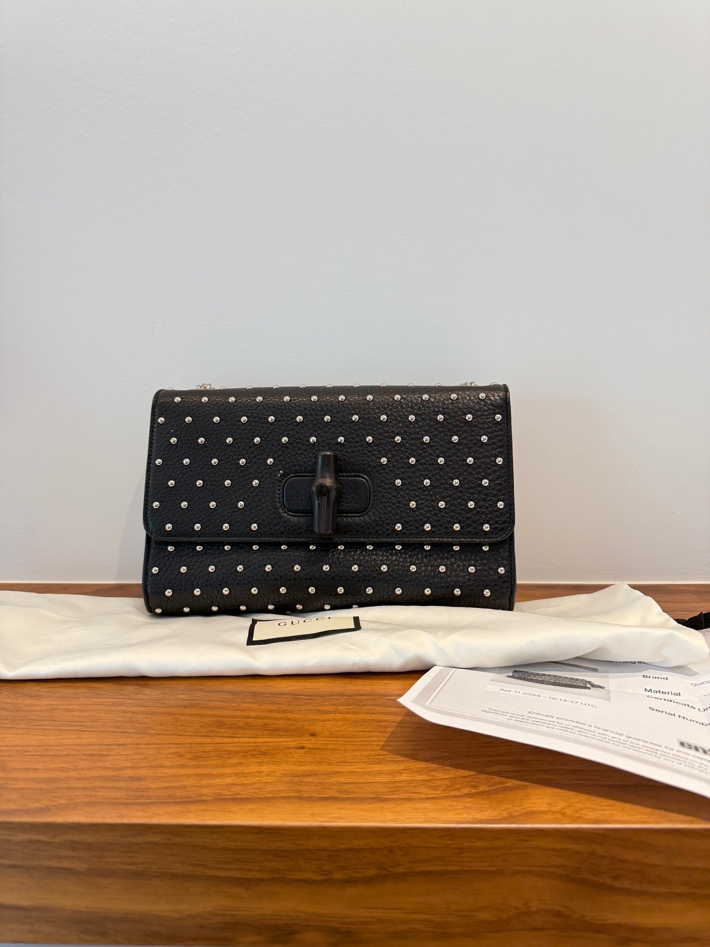 Gucci Studded Miss Bamboo Shoulder Bag in Medium