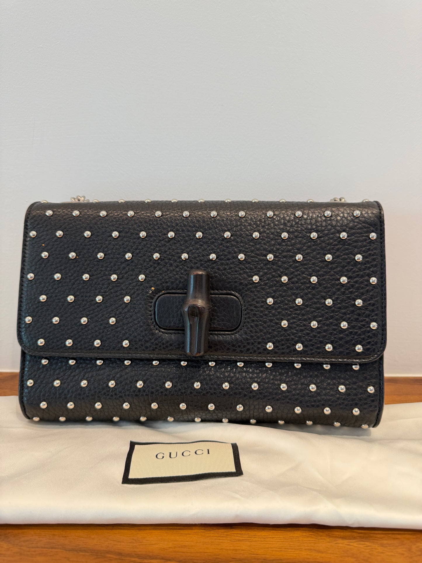 Gucci Studded Miss Bamboo Shoulder Bag in Medium