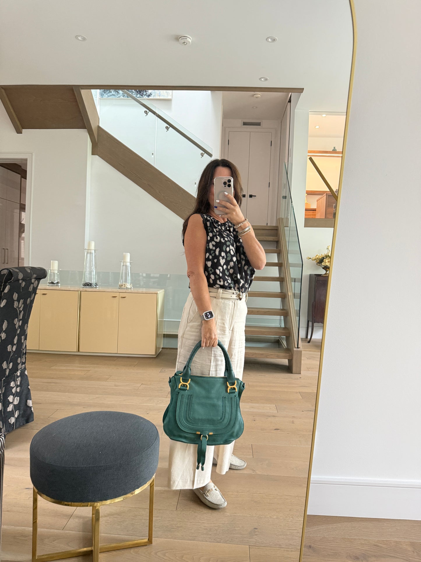 Chloe Marcie Satchel in Green Medium