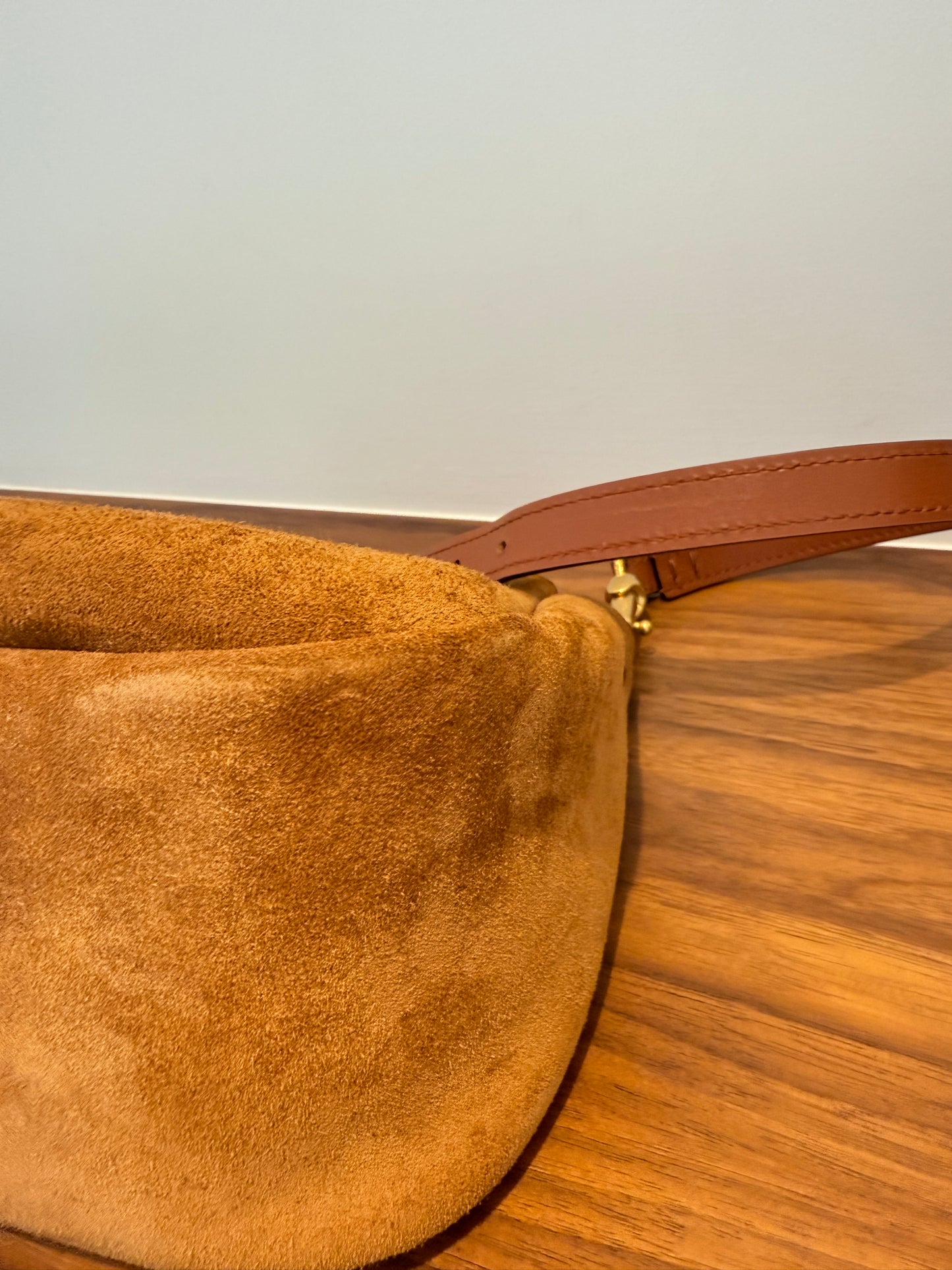 Chloe Marcie Brown Shoulder Bag with Suede and Leather