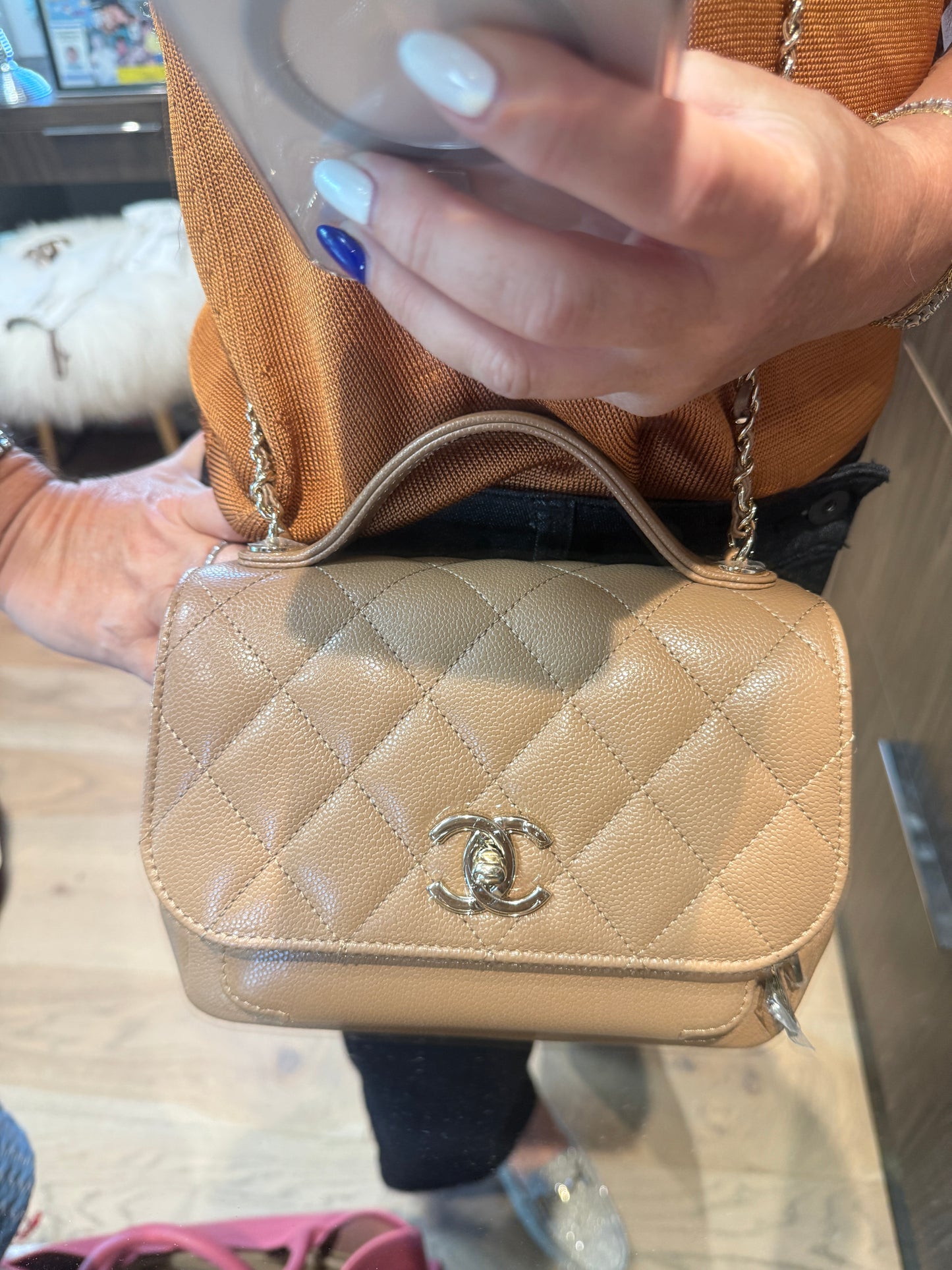 Chanel business Affinity Small in Dark Beige