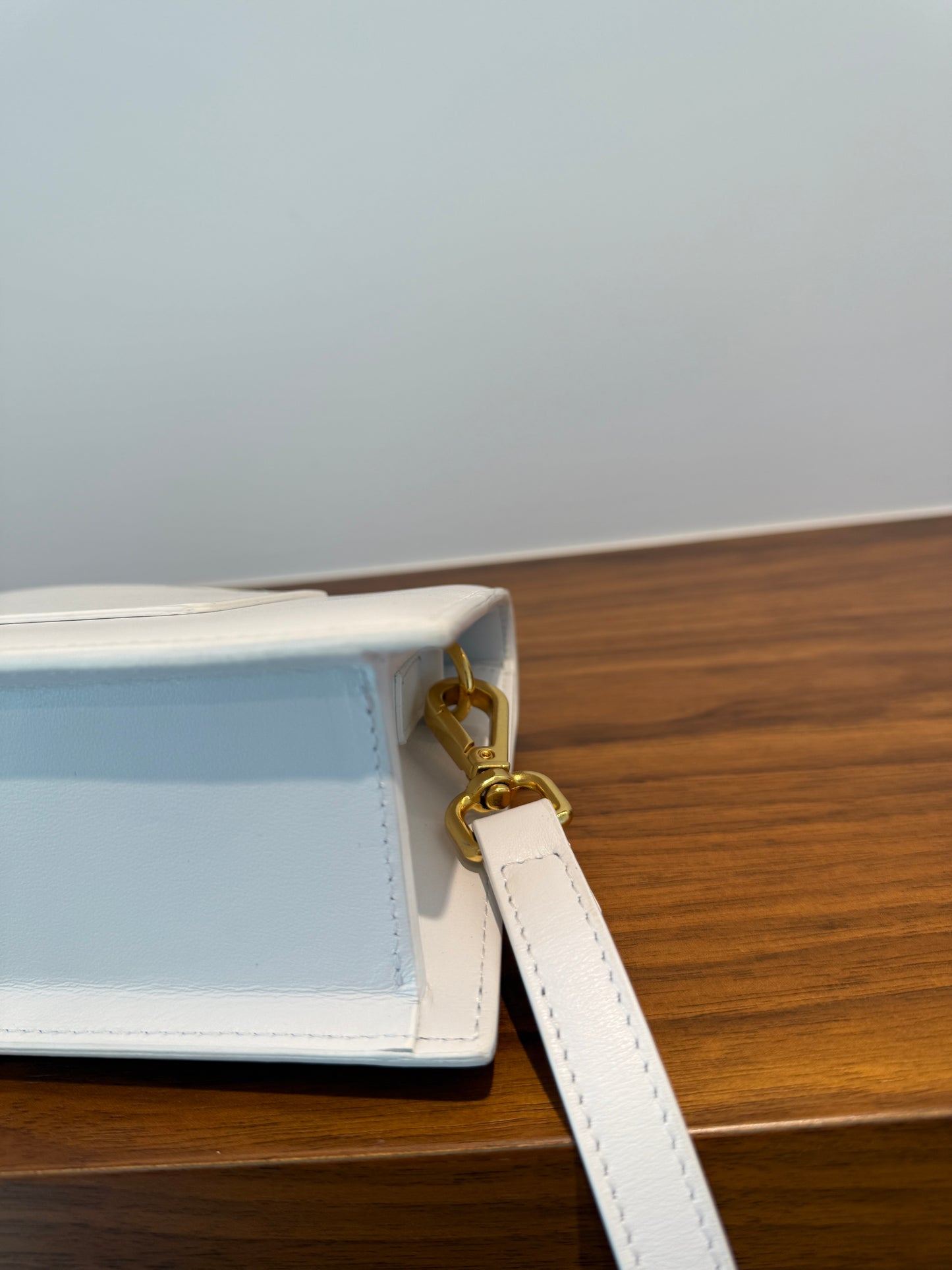 Jacquemus White Leather Le Grand Bambino with Strap