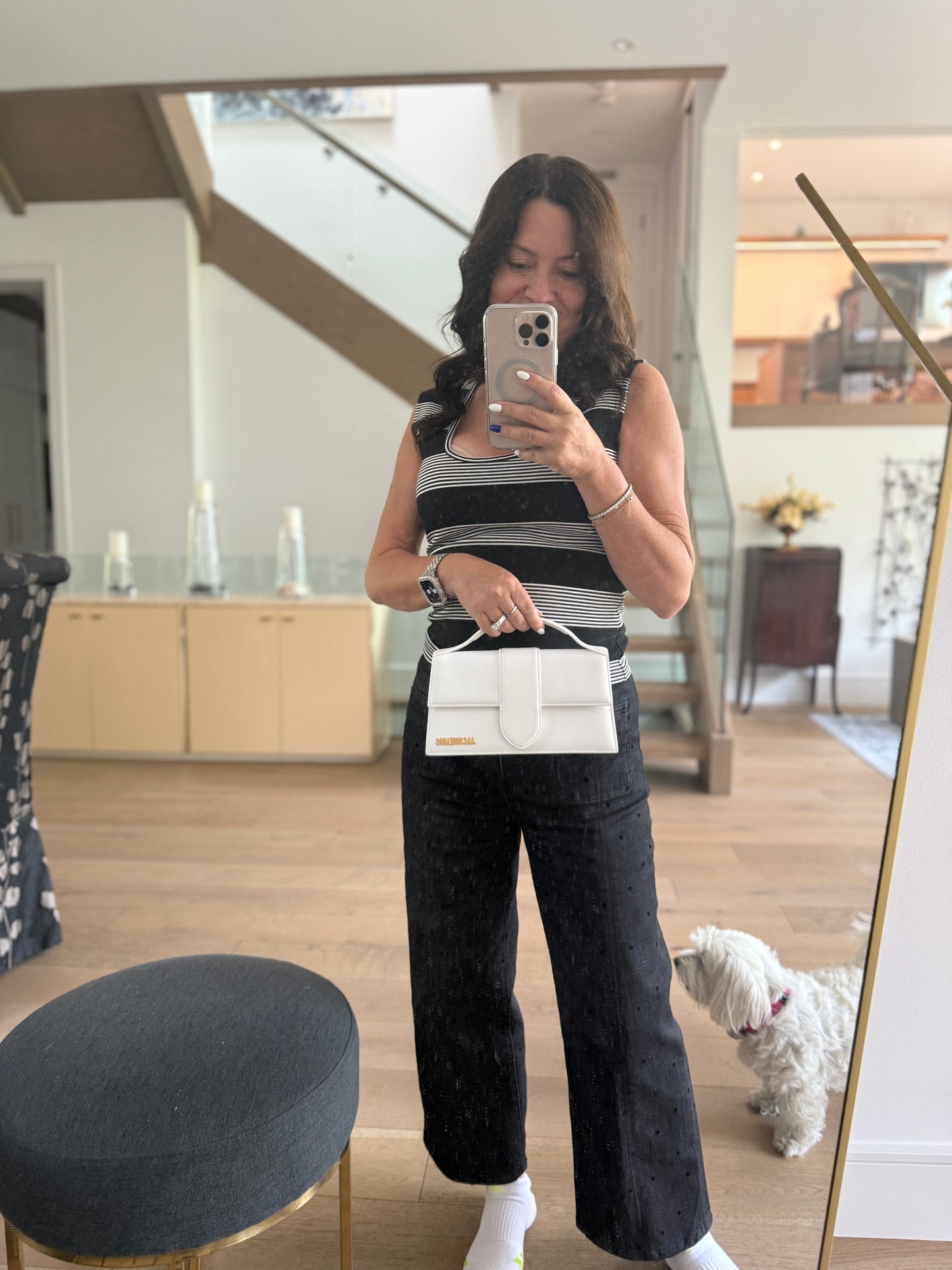 Jacquemus White Leather Le Grand Bambino with Strap