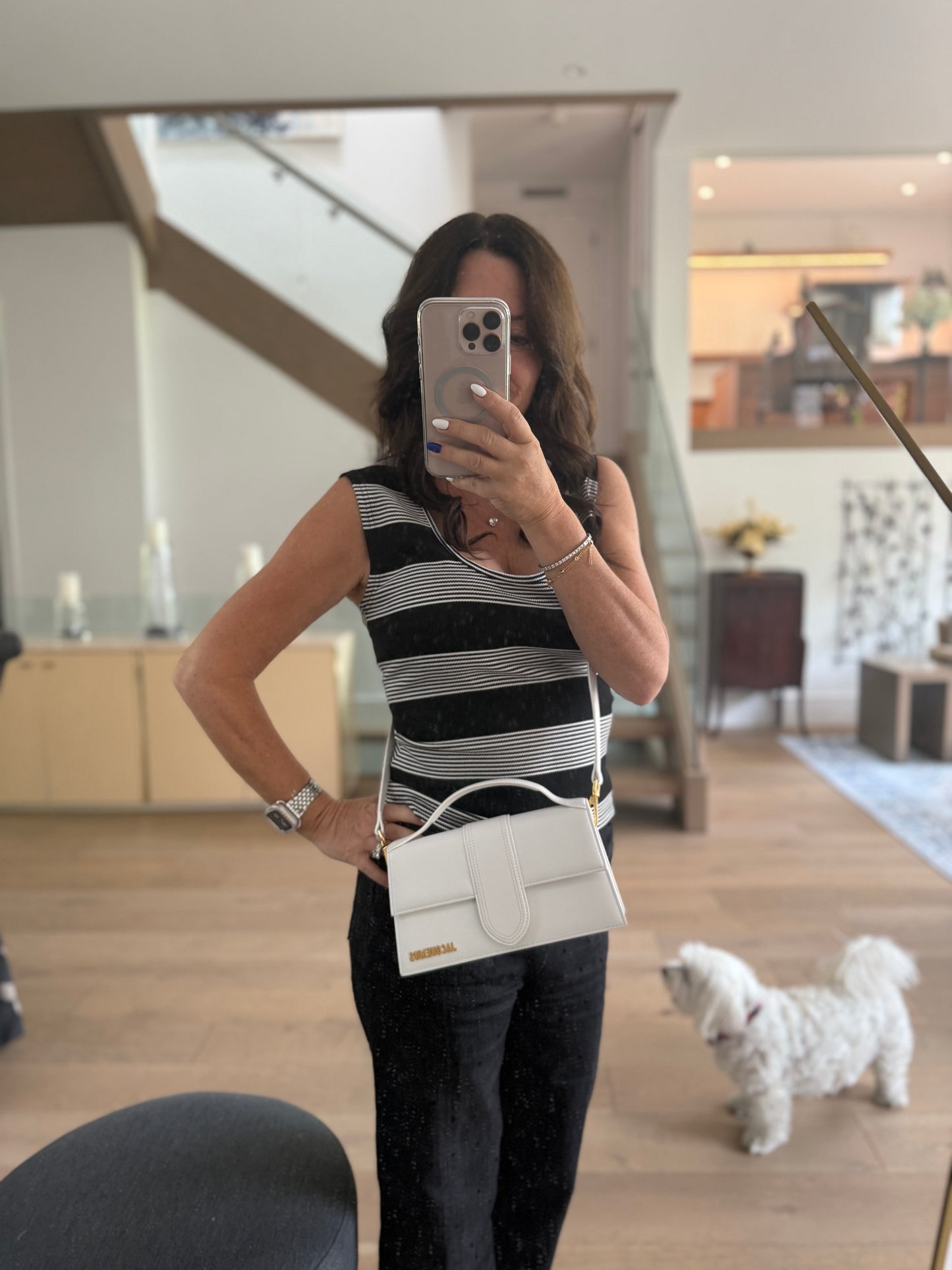 Jacquemus White Leather Le Grand Bambino with Strap