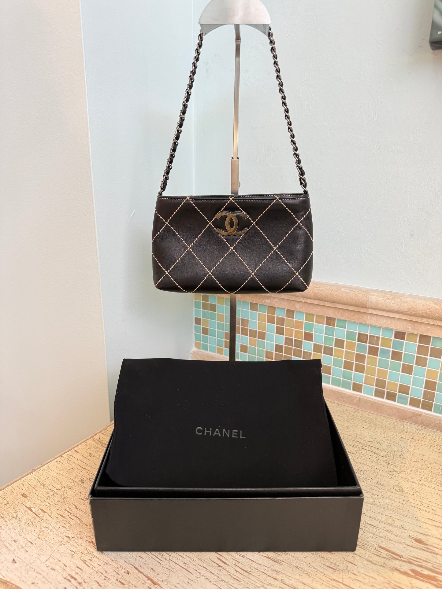 Sac à bandoulière mini Chanel Vintage Wild Stitch