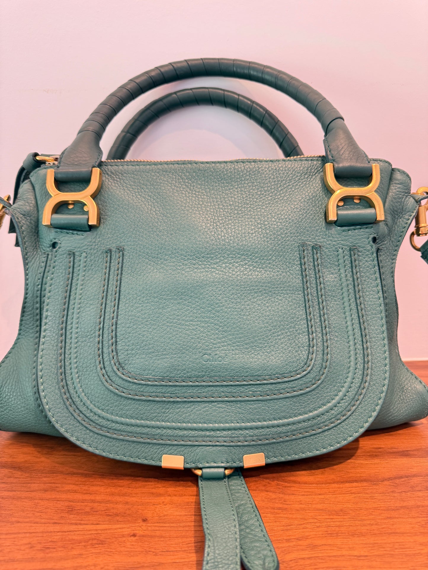 Chloe Marcie Satchel in Green Medium