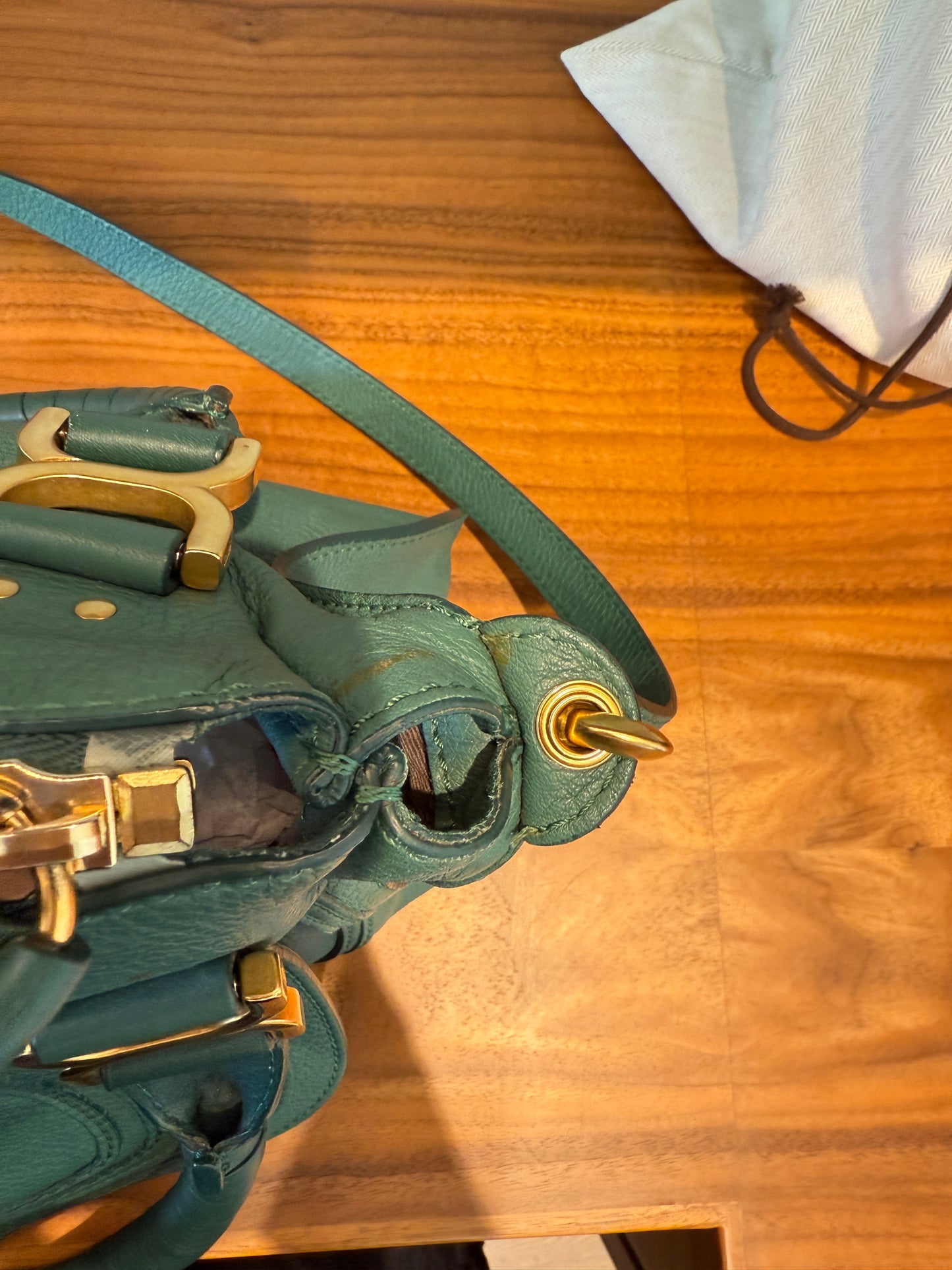 Chloe Marcie Satchel in Green Medium