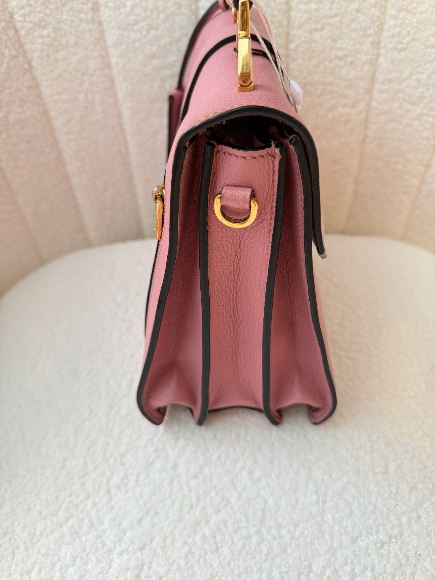 Miu Miu Madras Handbag in Pink Leather Pre-Owned