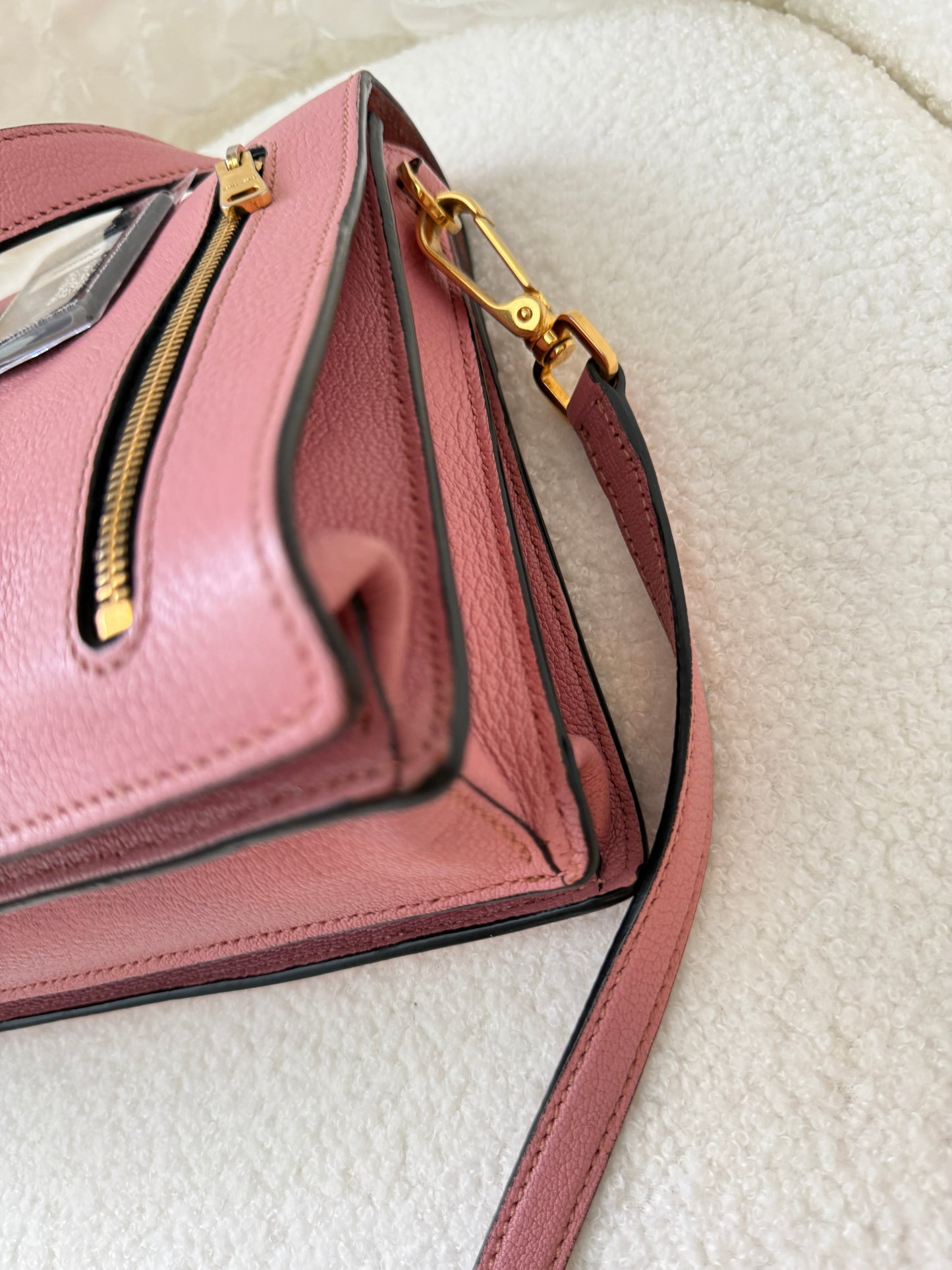 Miu Miu Madras Handbag in Pink Leather Pre-Owned