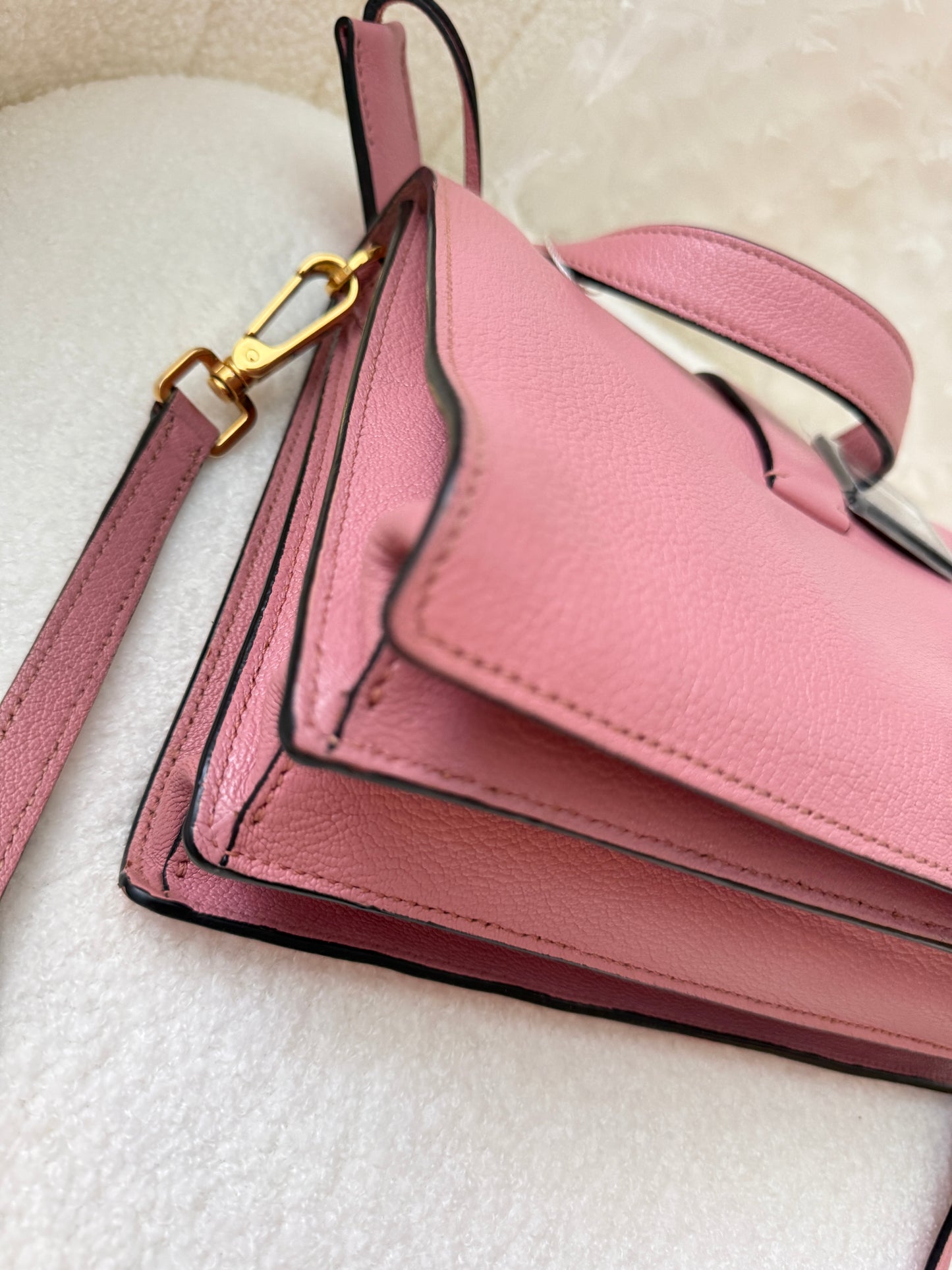Miu Miu Madras Handbag in Pink Leather Pre-Owned